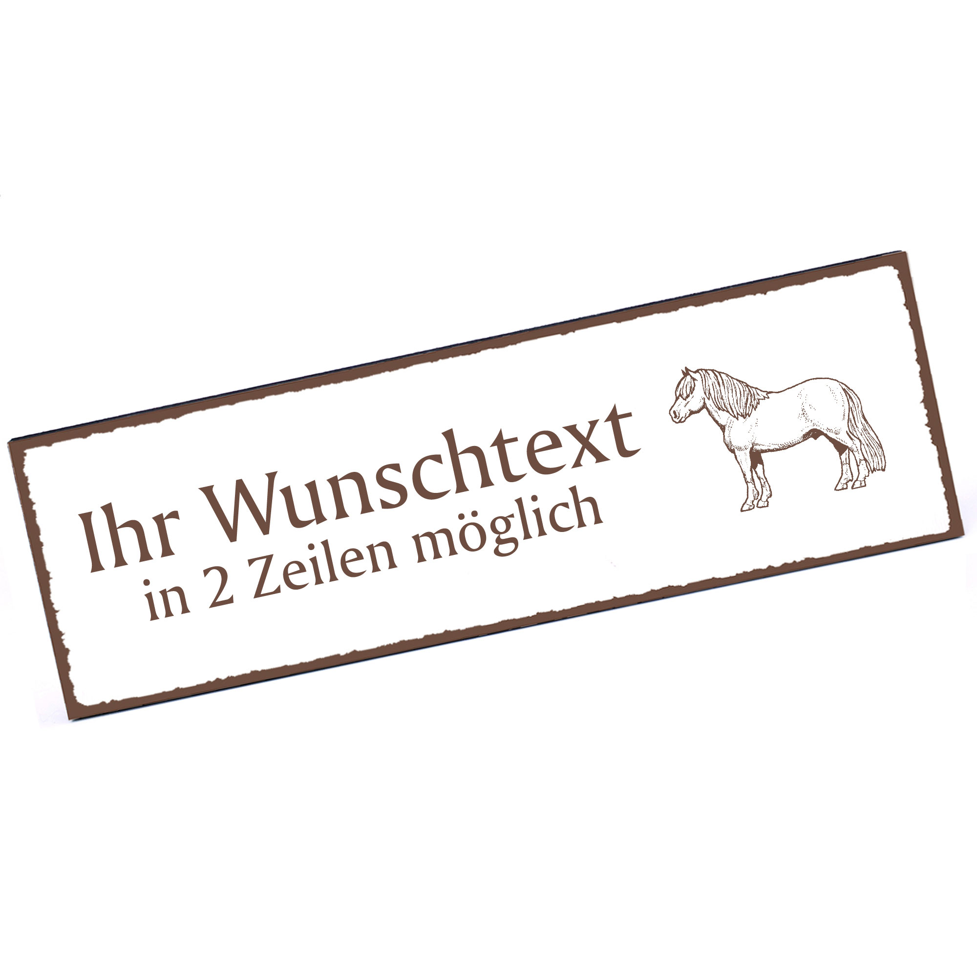 Türschild Shetlandpony Pferd  Namensschild personalisiert mit Gravur - 150mm x 50mm - selbstklebend