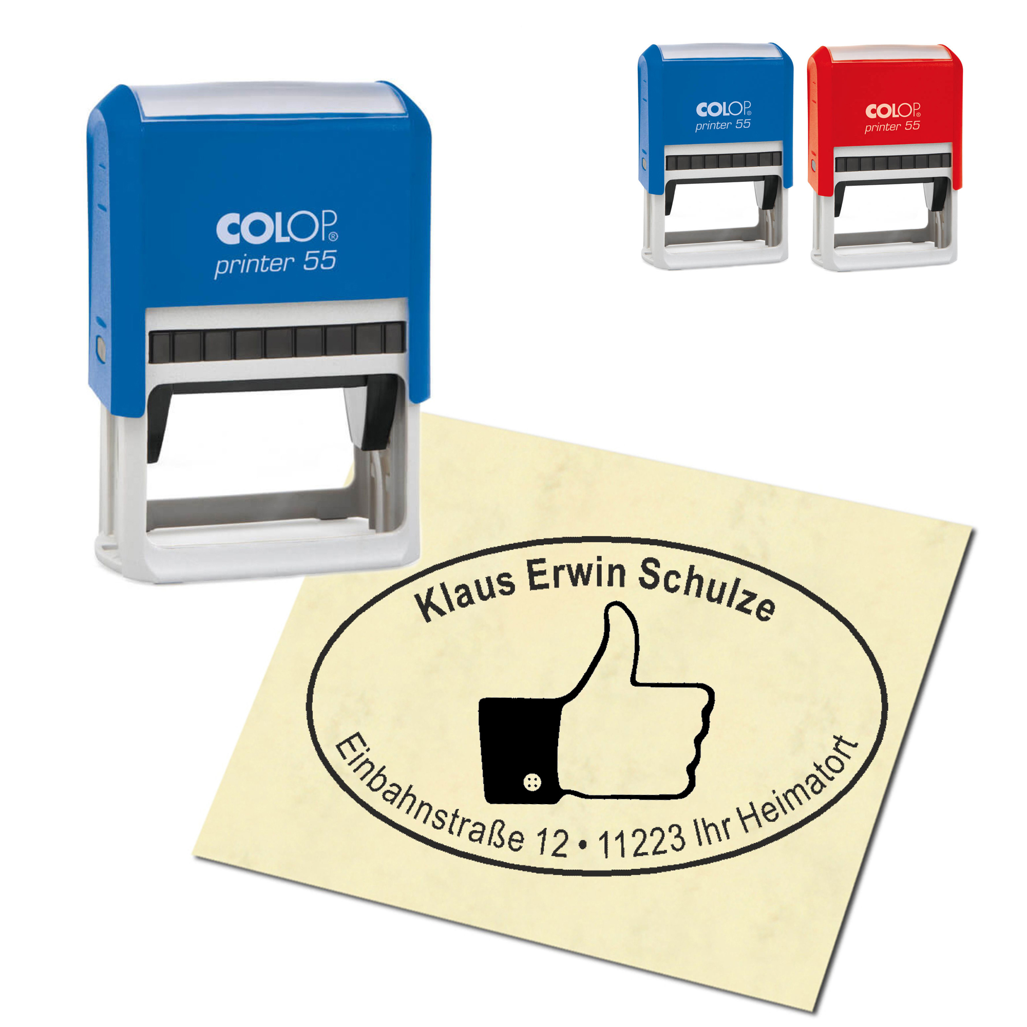 Adressstempel personalisiert Stempel - Like - oval 59 x 39 mm