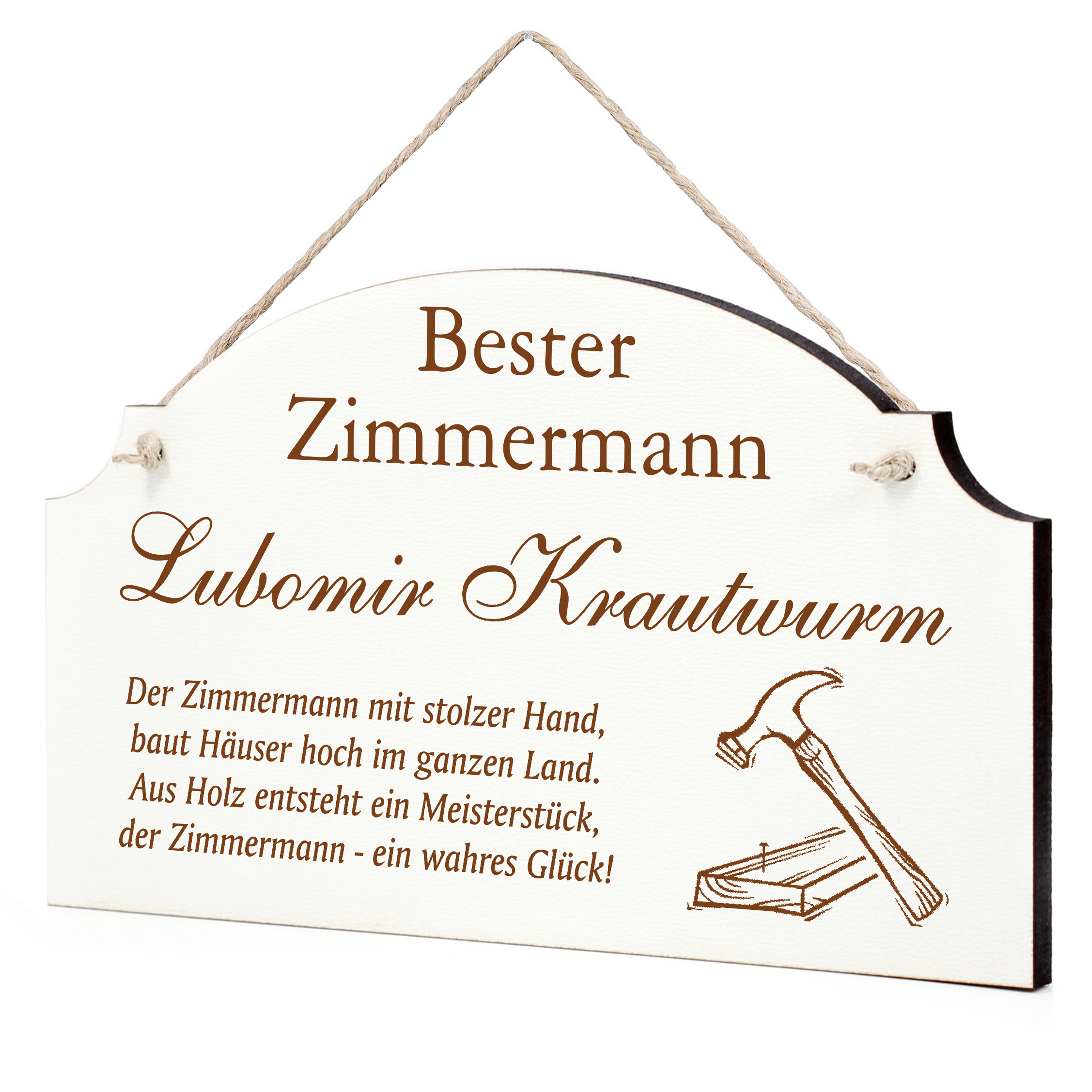 Schild Bester Zimmermann Beste Zimmererin Geschenk - lustige Geschenke in 3 Größen zum Geburtstag