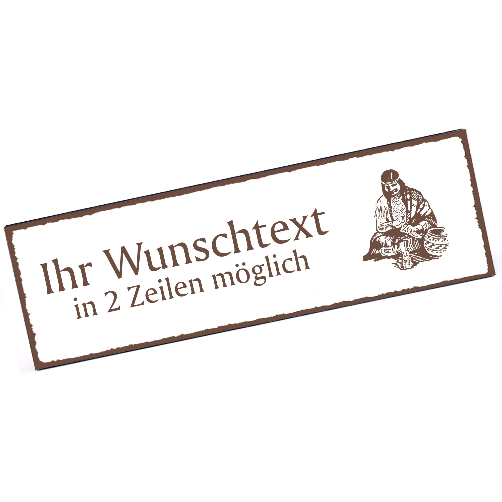 Türschild Schamane  Namensschild personalisiert mit Gravur - 150mm x 50mm - selbstklebend