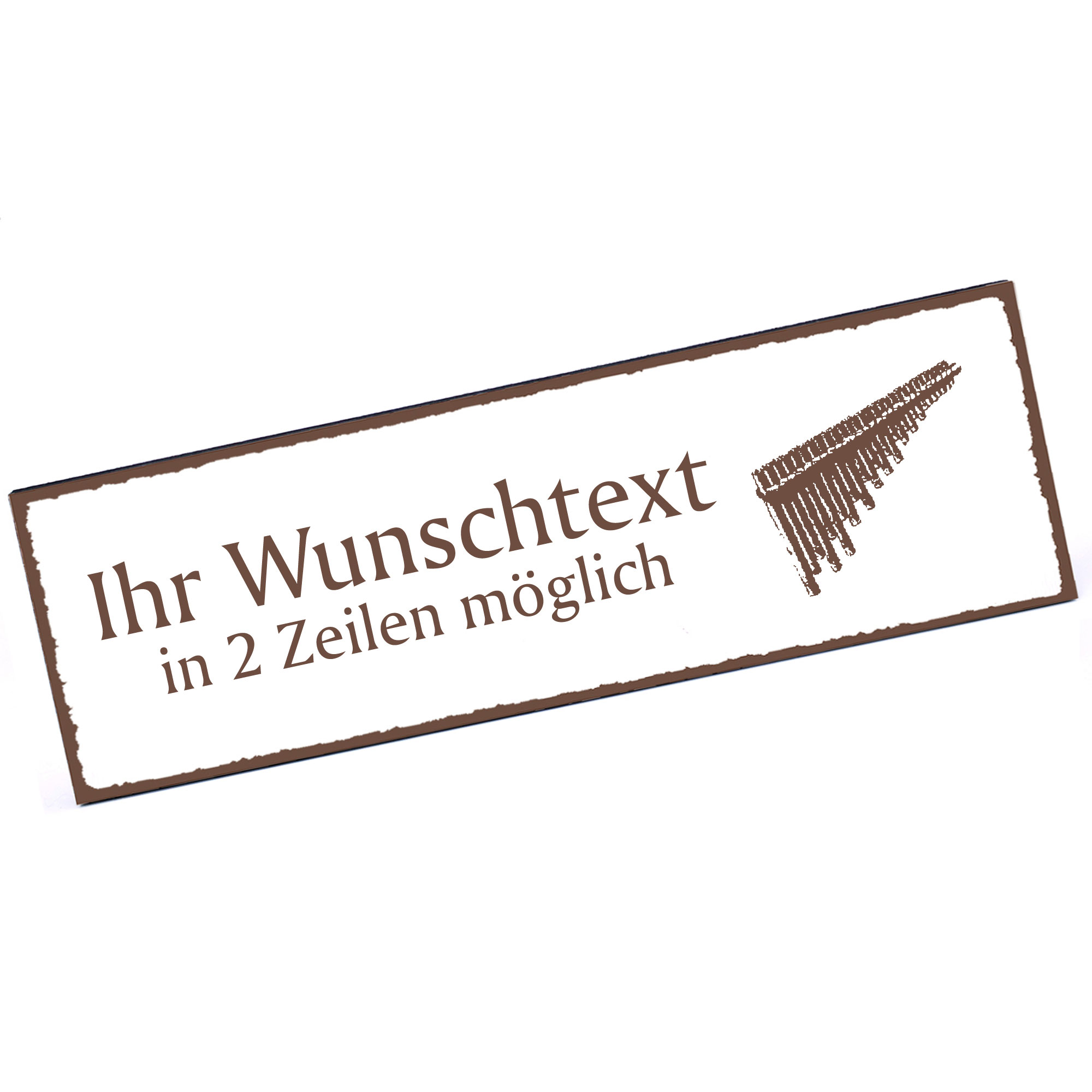 Türschild Panflöte  Namensschild personalisiert mit Gravur - 150mm x 50mm - selbstklebend