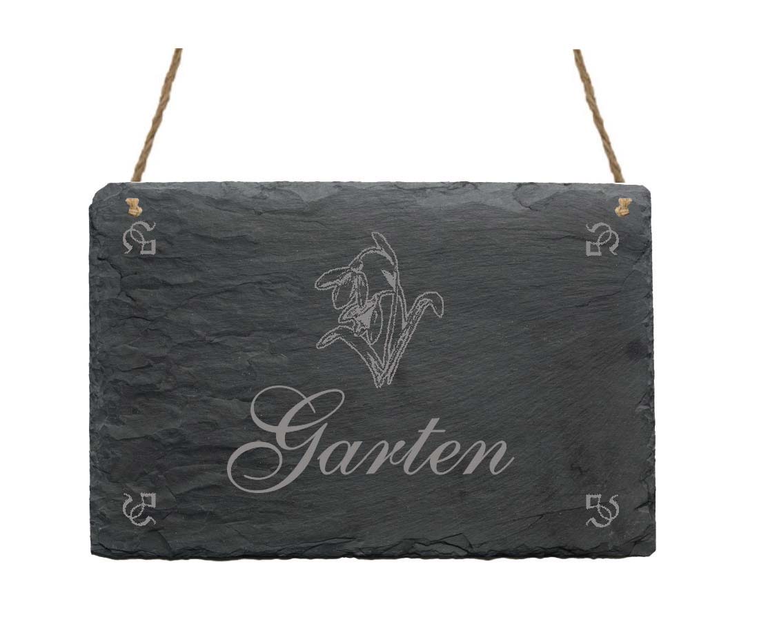 Schiefertafel « Garten »