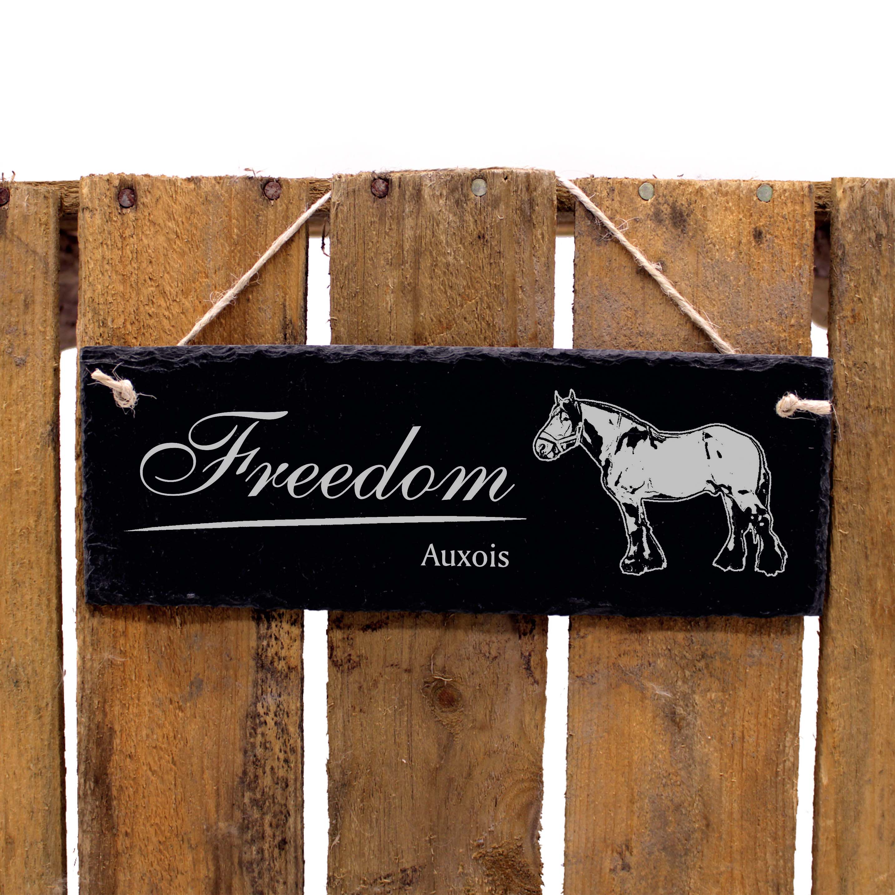 Schiefertafel Auxois - Türschild mit Namen - zum Anhängen 22 x 8 cm