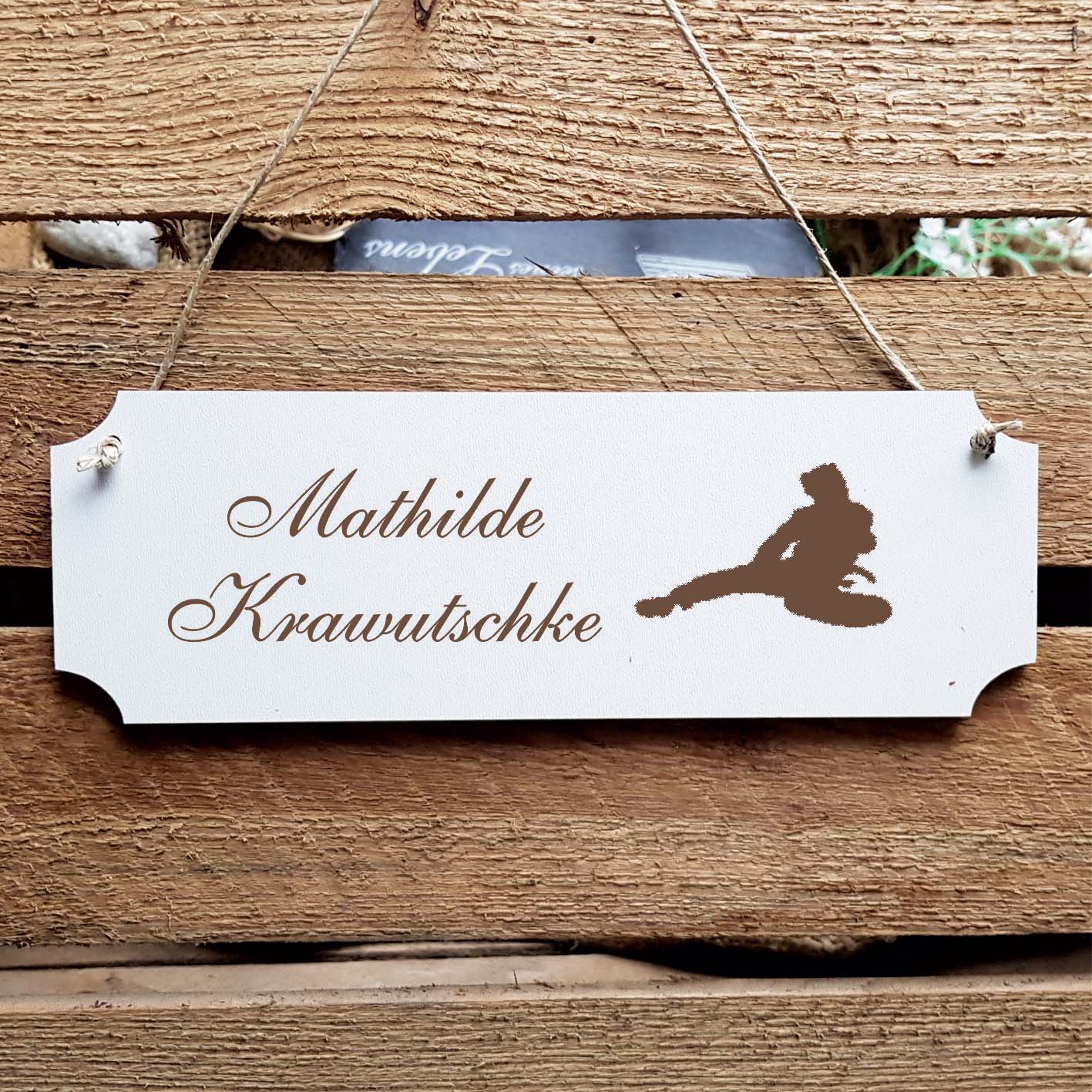 Schild « Taekwondo » Namensschild Türschild zum Anhängen - 20 x 6,7 cm