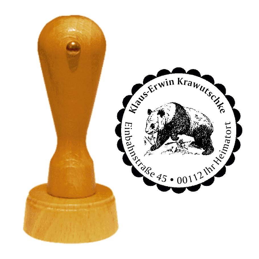 Adressenstempel « PANDA 02 » mit persönlichem Wunschtext