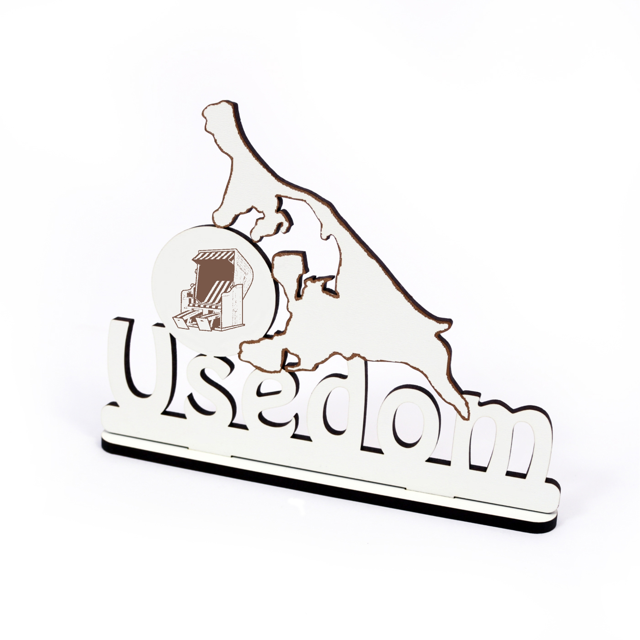 Schild « INSEL USEDOM - STRANDKORB » zum Hinstellen