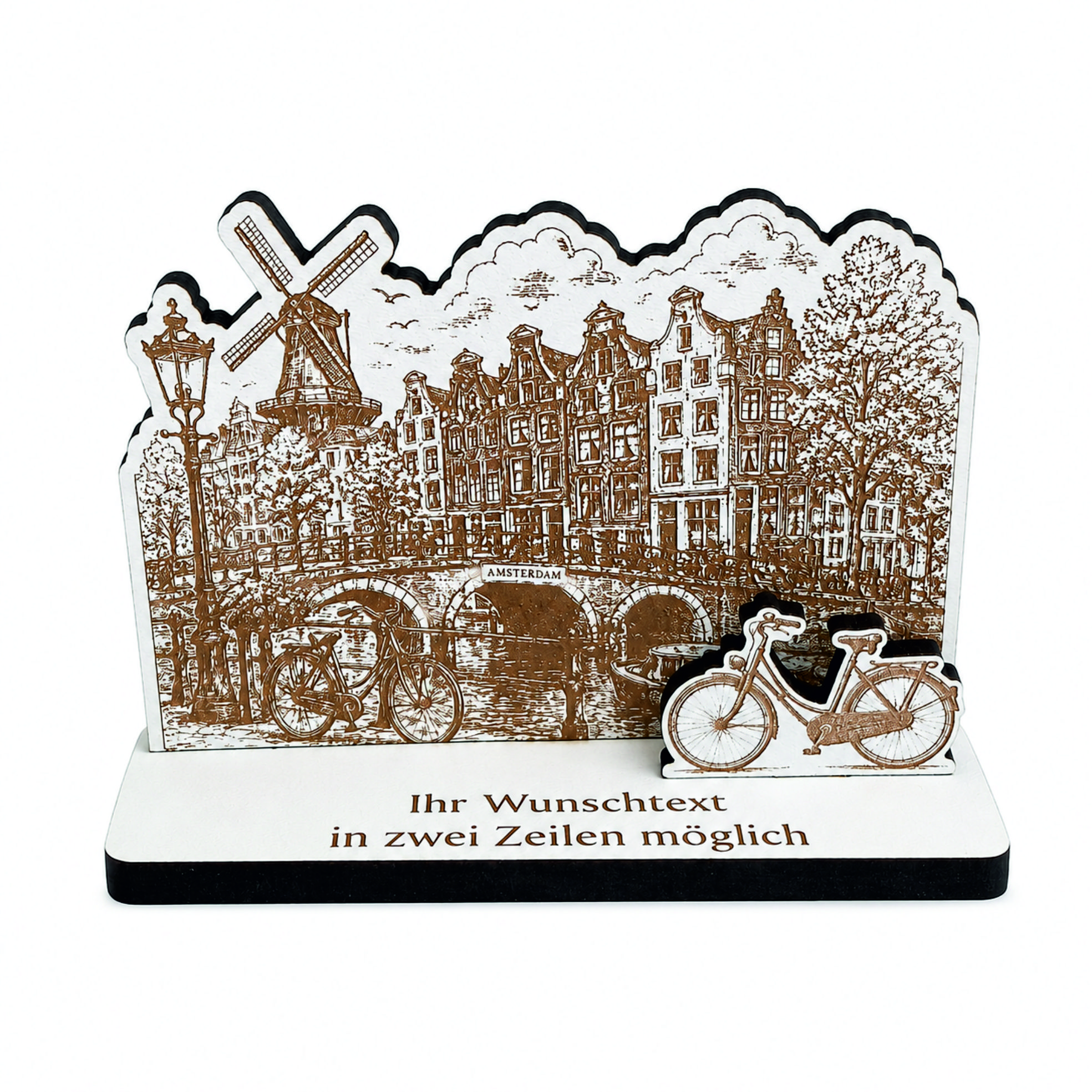 Reisegutschein Amsterdam personalisiert - Schild für Geld Gutschein - 11 x 7,5 cm