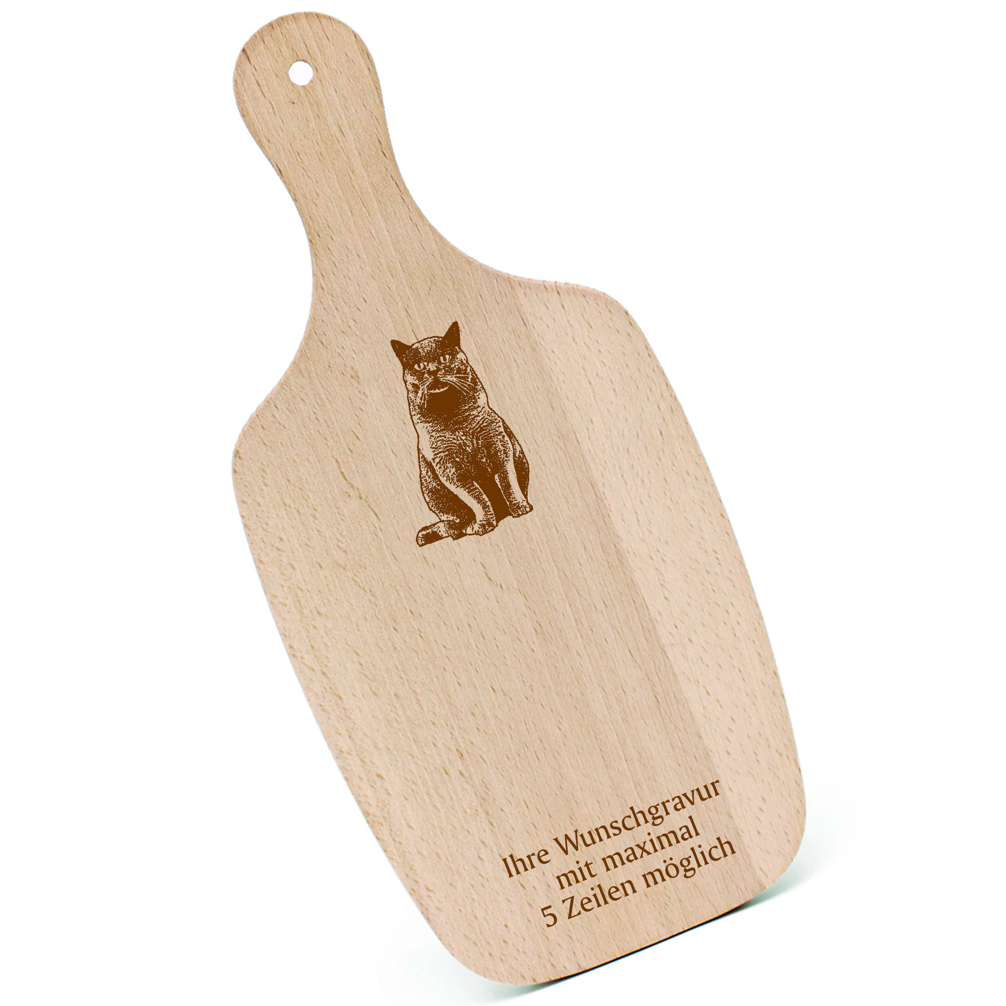 Schneidebrett Frühstücksbrettchen - BKH Britisch Kurzhaar Katze - mit Griff 330x150mm