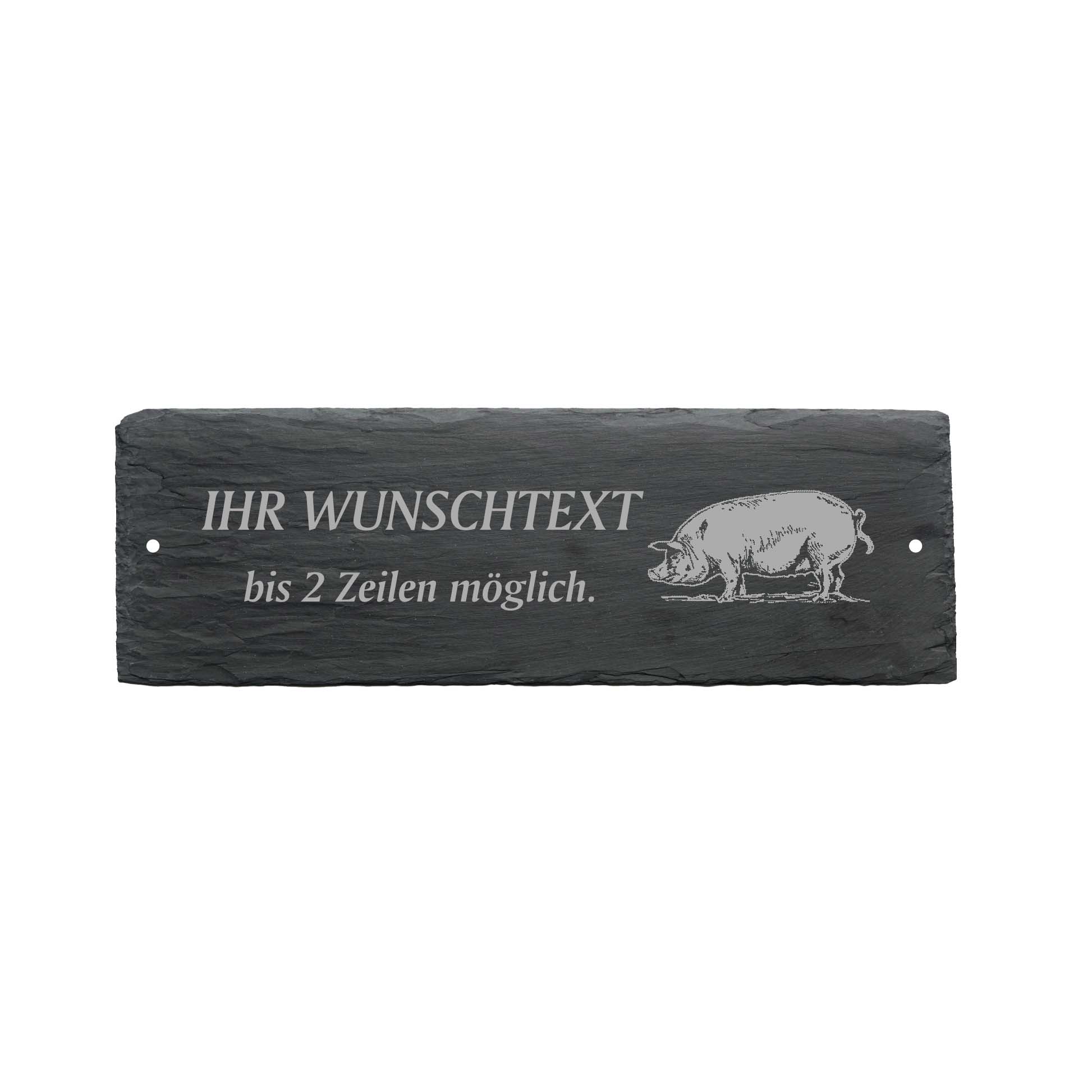 Türschild « SCHWEIN » ca. 22 x 8 cm - aus Schiefer