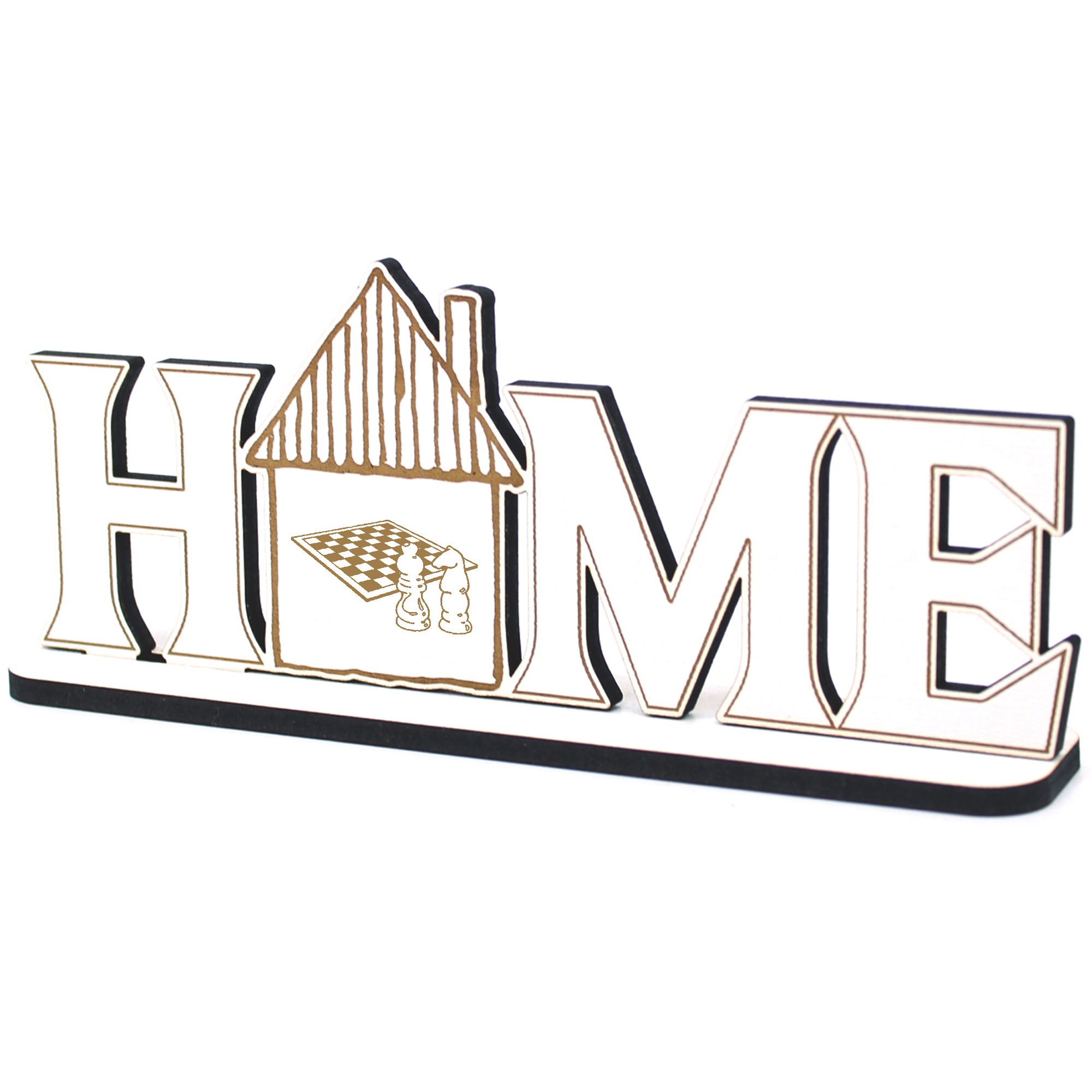 Deko Home Aufsteller Holz - Schach - 28x12 cm Holzdeko