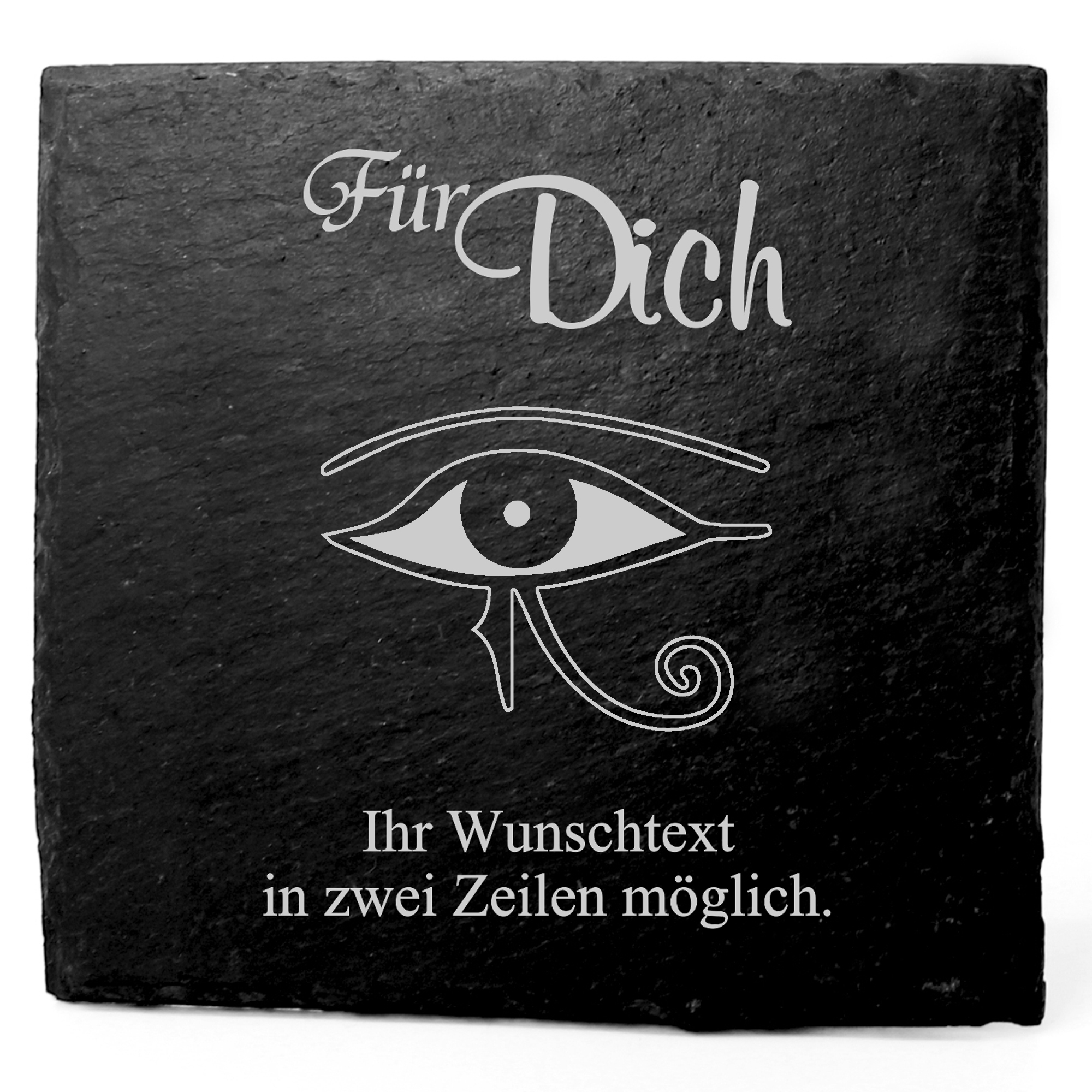 Deko Schiefer Untersetzer personalisiert Horusauge - Für Dich - 11x11cm