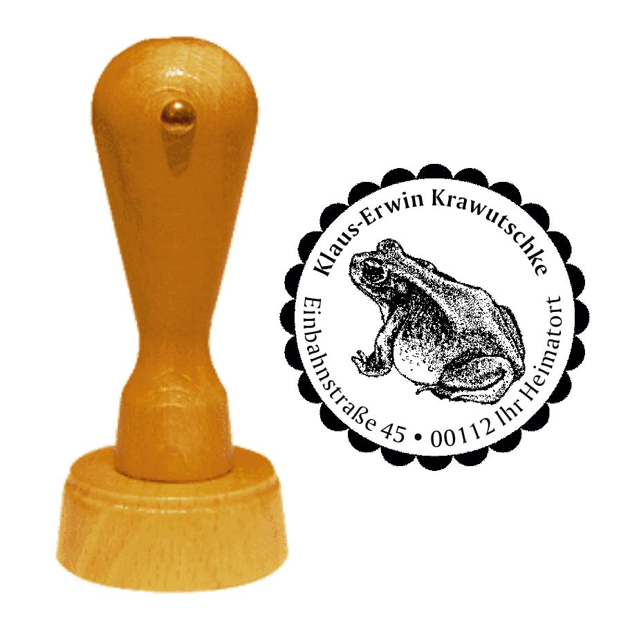 Adressenstempel « FROSCH » mit persönlichem Wunschtext