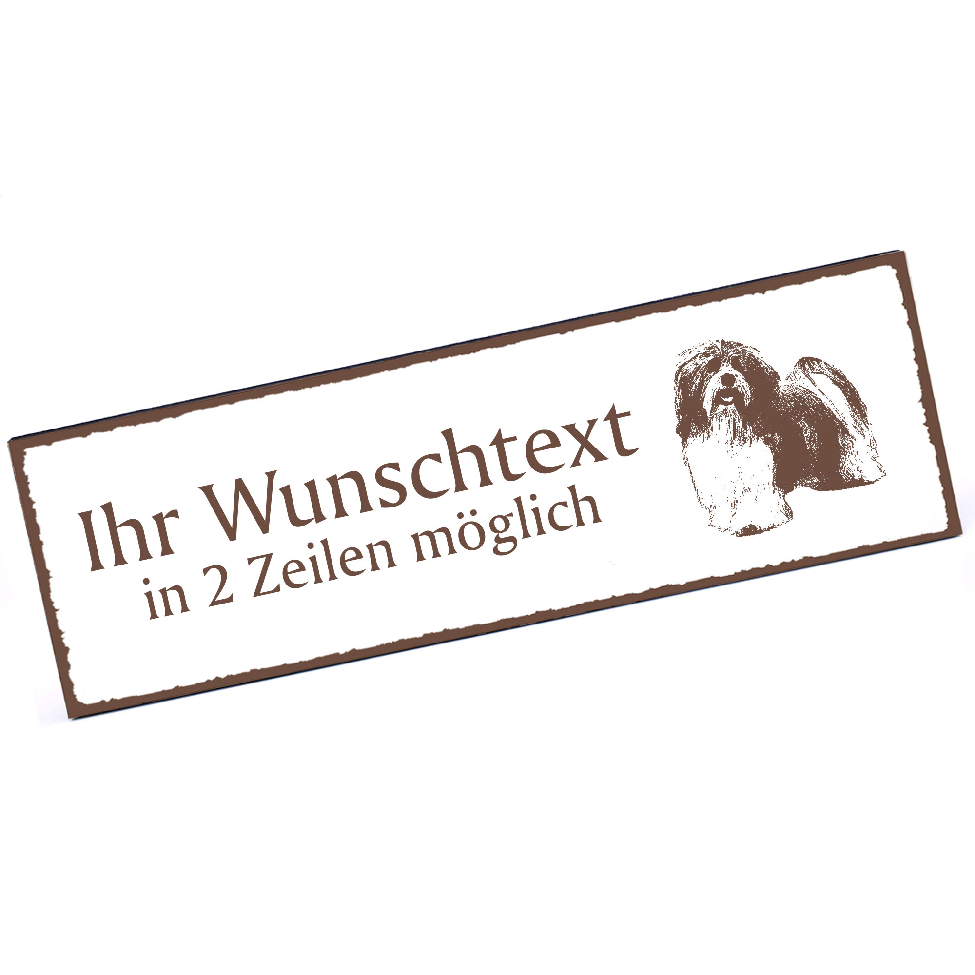 Türschild Havaneser  Namensschild personalisiert mit Gravur - 150mm x 50mm - selbstklebend