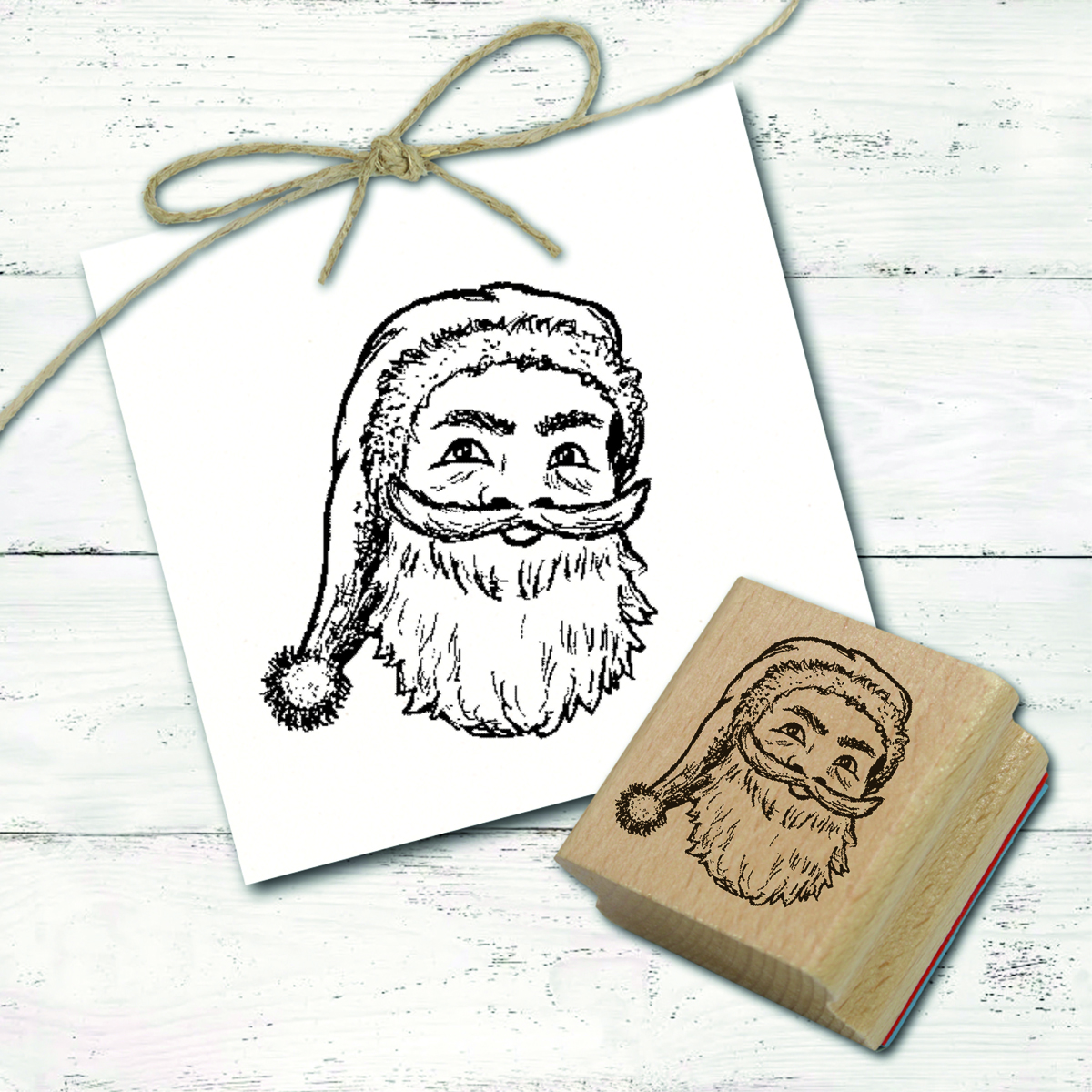 Motivstempel Weihnachtsmann Stempel - Holzstempel Weihnachten 33mm x 39mm