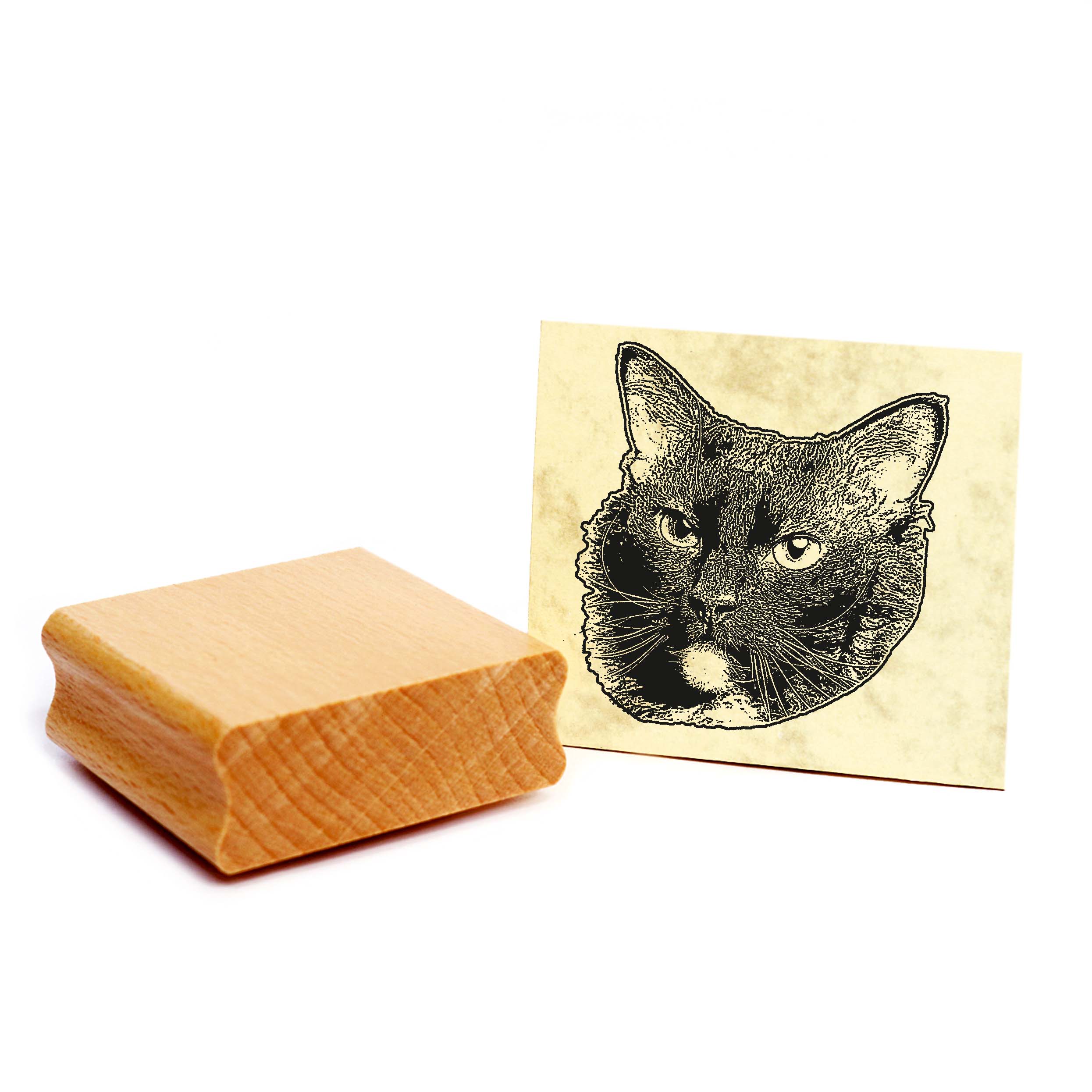 Motivstempel LaPerm - Stempel Katze Holzstempel ca. 48 x 48 mm