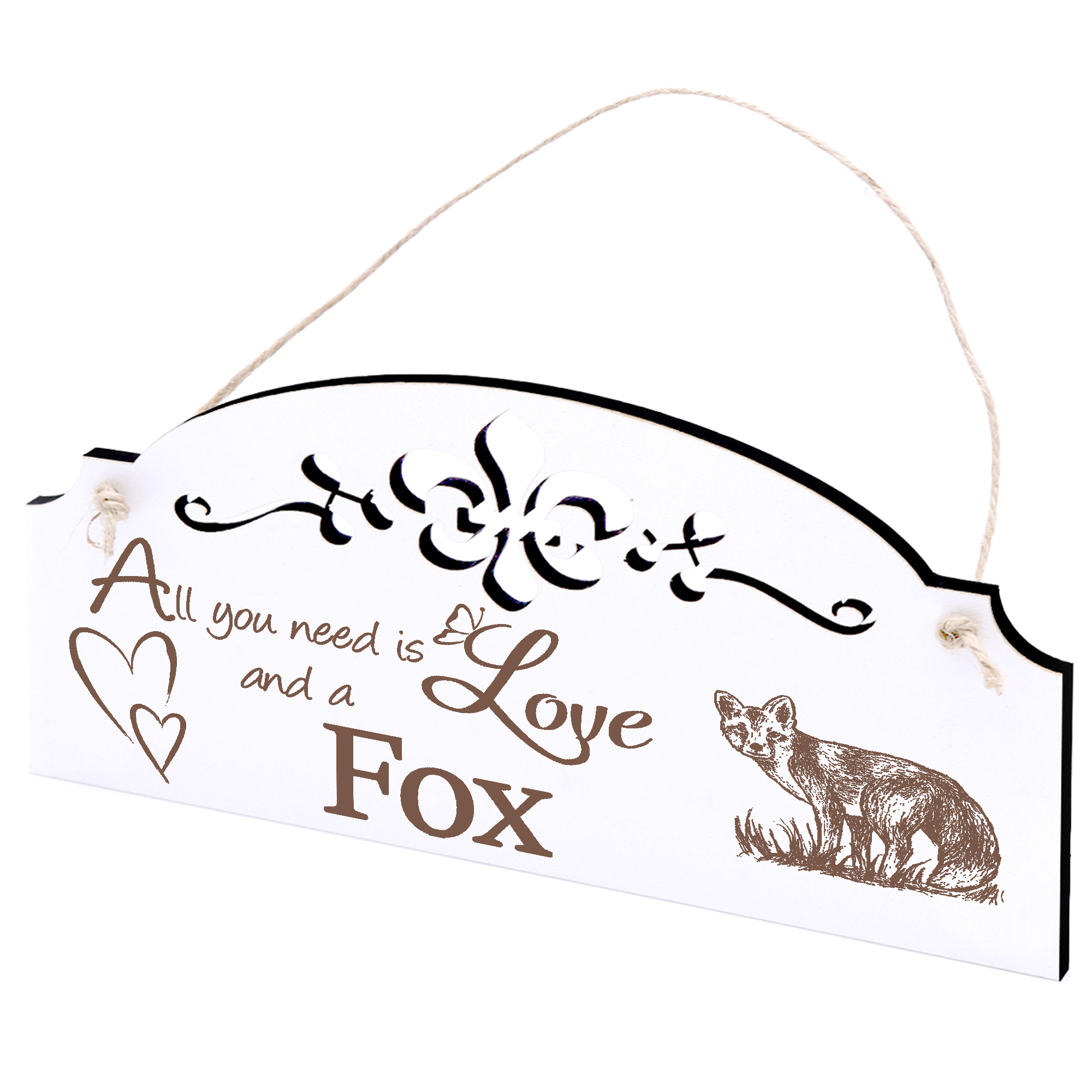 Schild Fuchs Deko 20x10cm - All you need is Love and a Fox - Holz