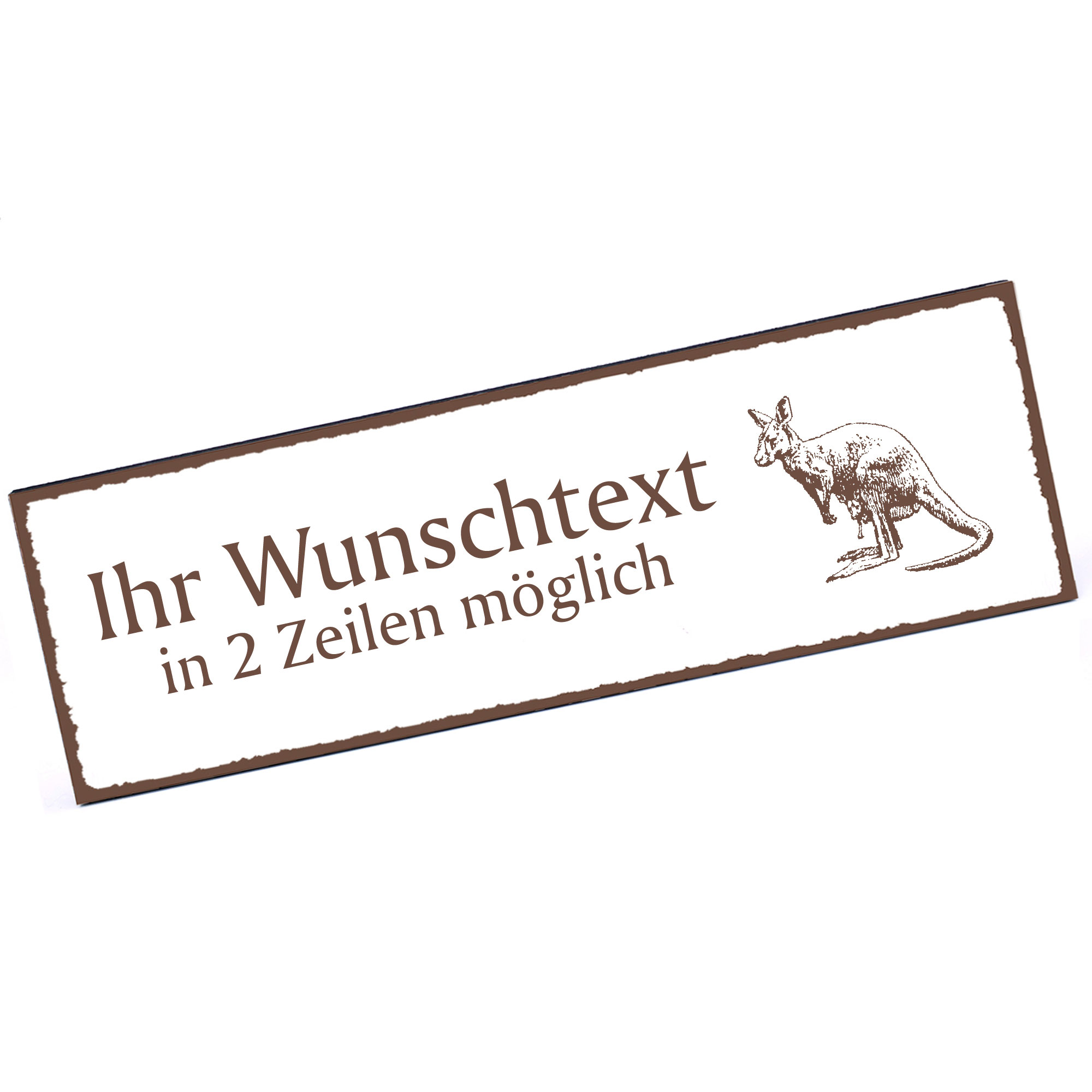 Türschild Känguru  Namensschild personalisiert mit Gravur - 150mm x 50mm - selbstklebend