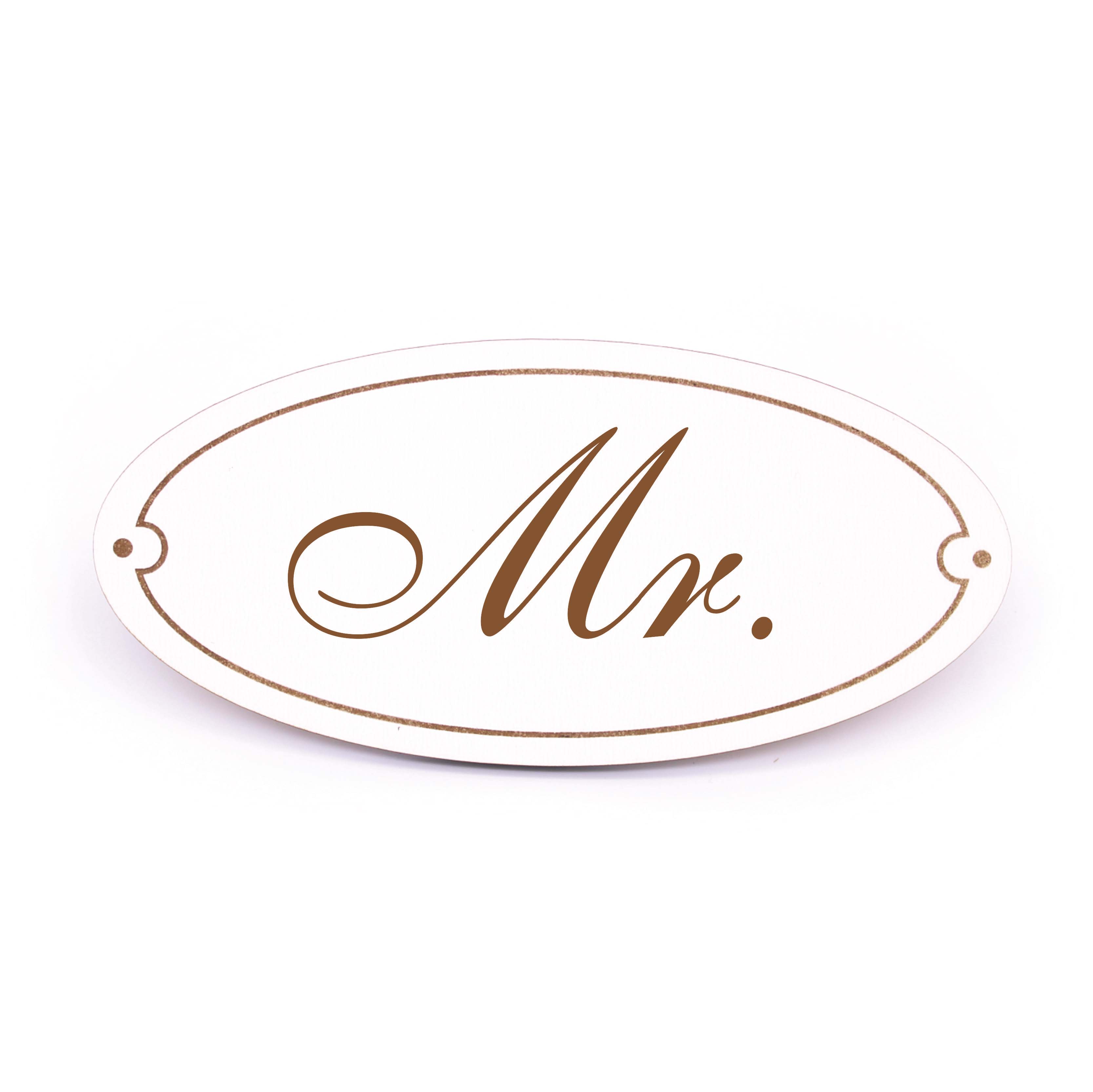 Ovales Türschild Mr. - selbstklebend - 15 x 7 cm
