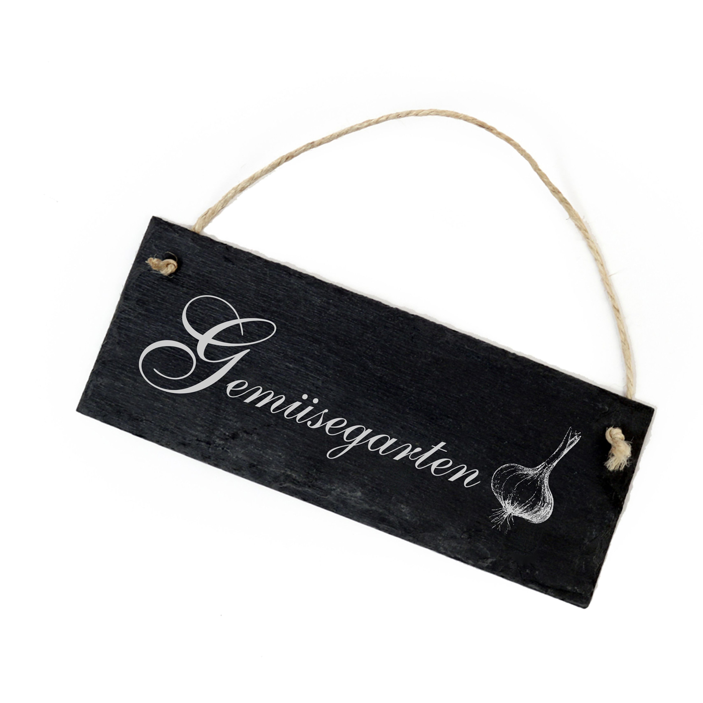 Schiefertafel « GEMÜSEGARTEN » Schild Zwiebel - 22x8