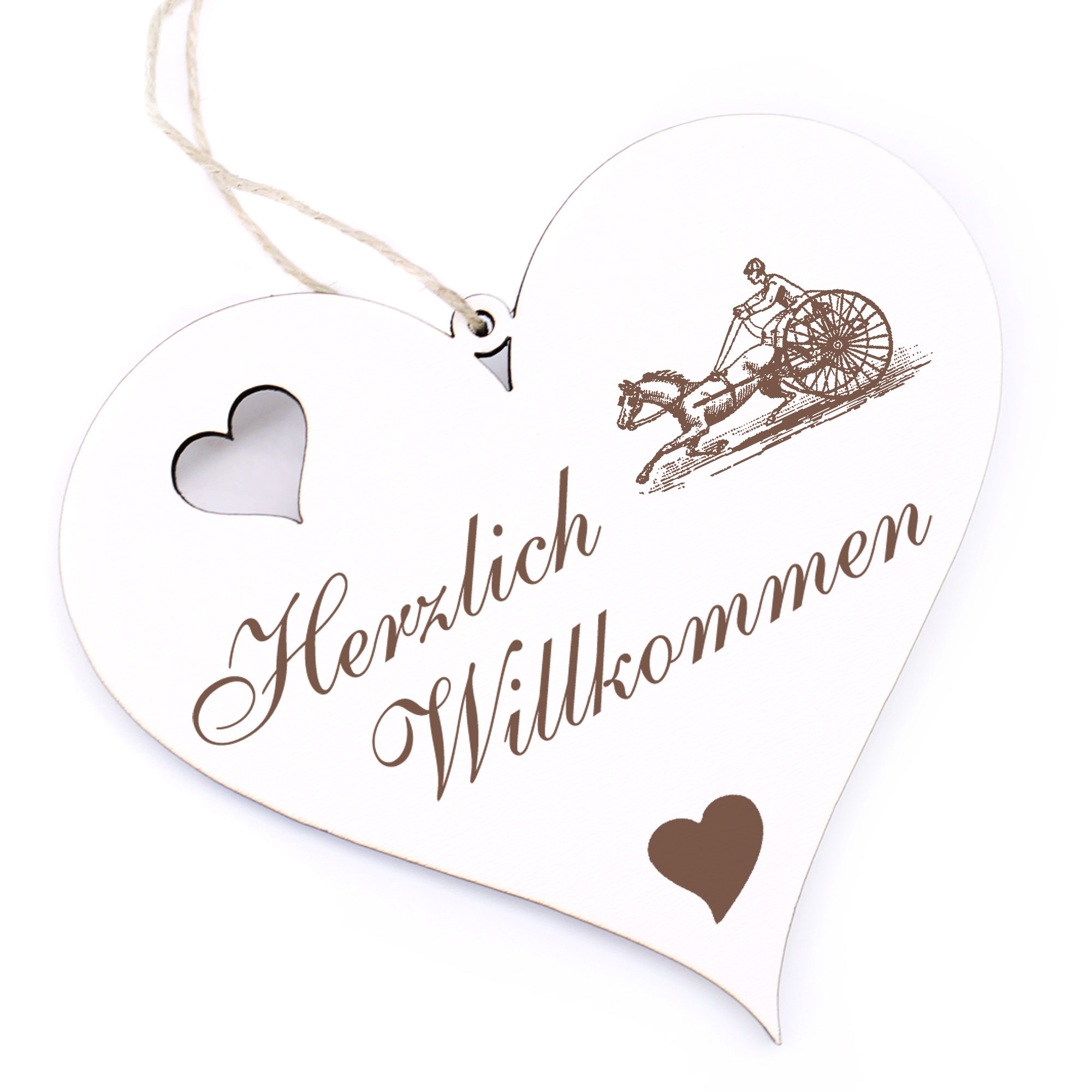 Herzlich Willkommen Schild - Sulky - Deko Herz Holz