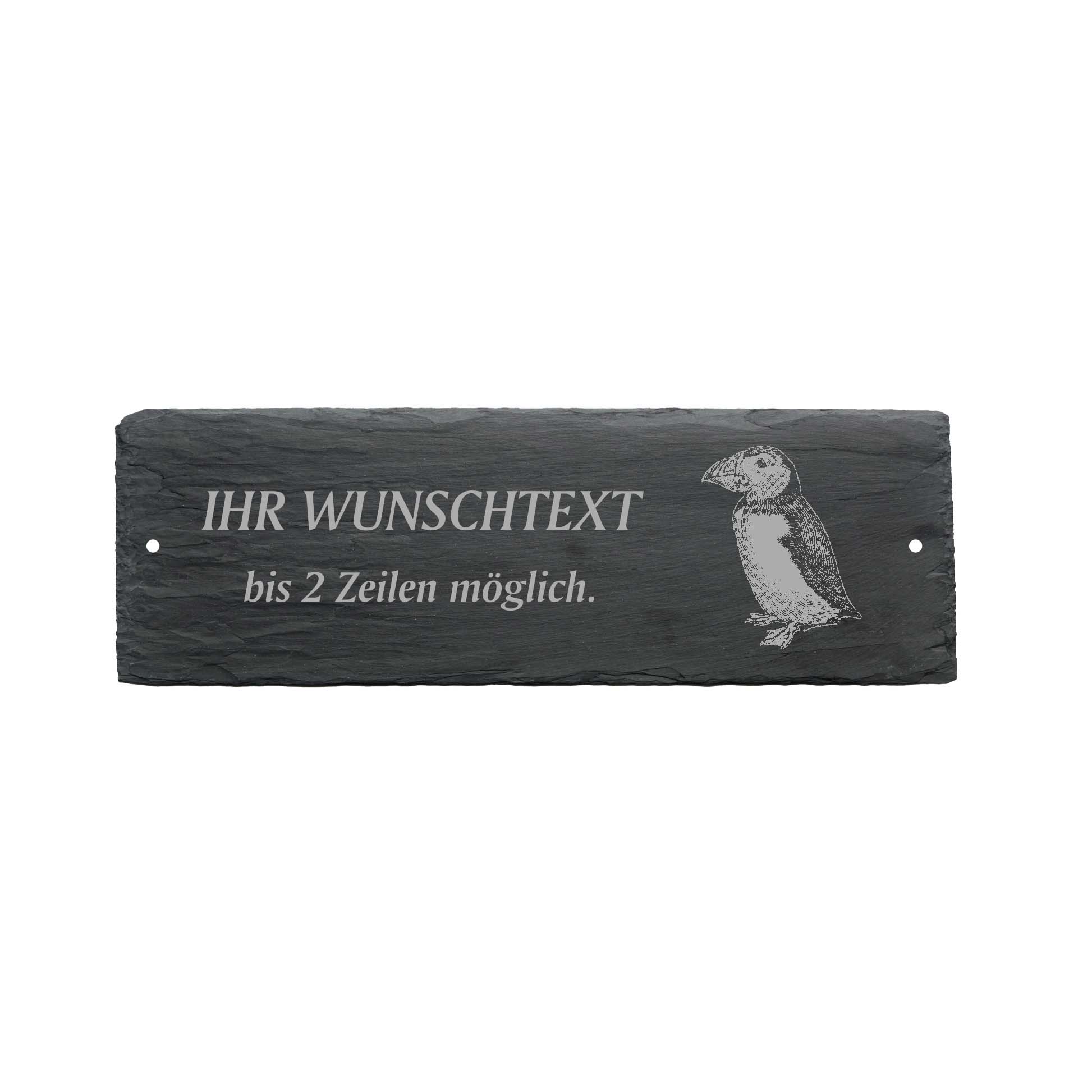 Türschild « PUFFIN » ca. 22 x 8 cm - aus Schiefer