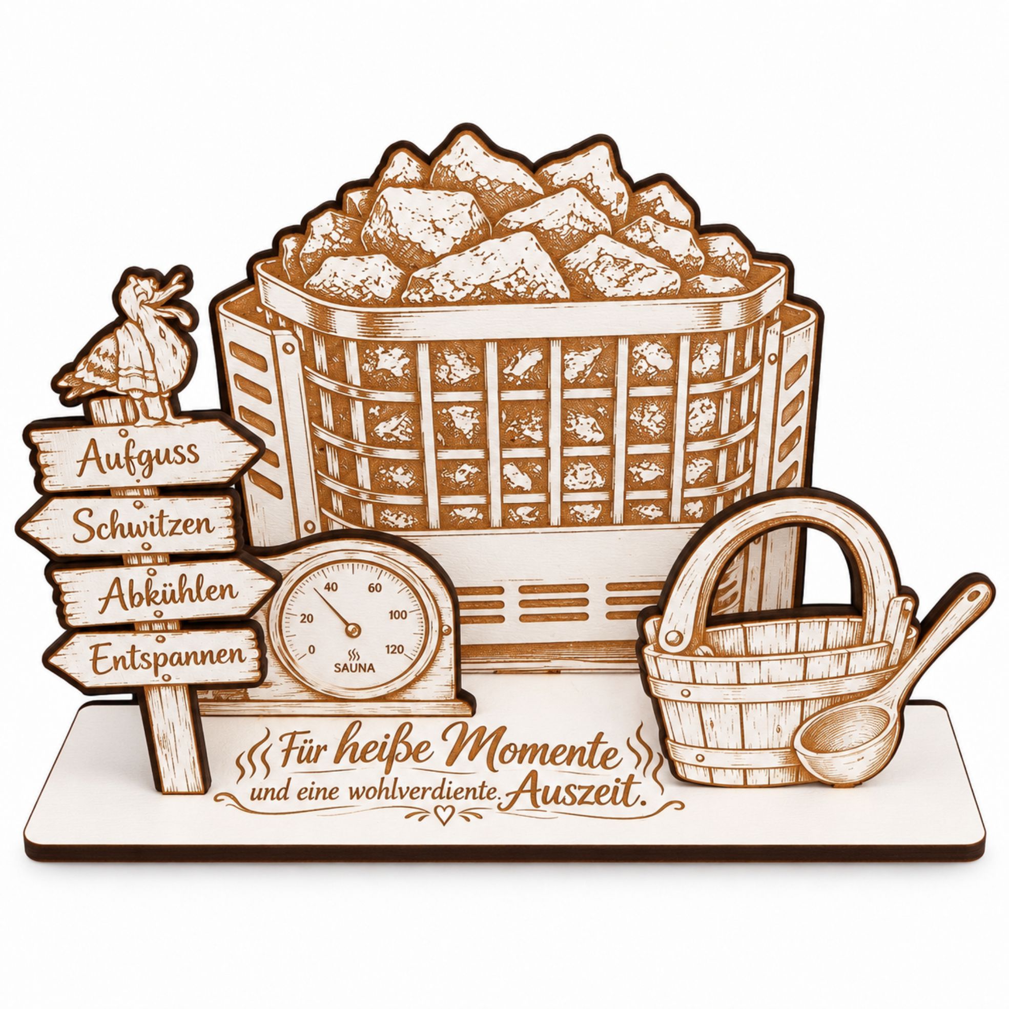 Sauna Geldgeschenk Geschenk für Saunafans & Wellness 14x9cm