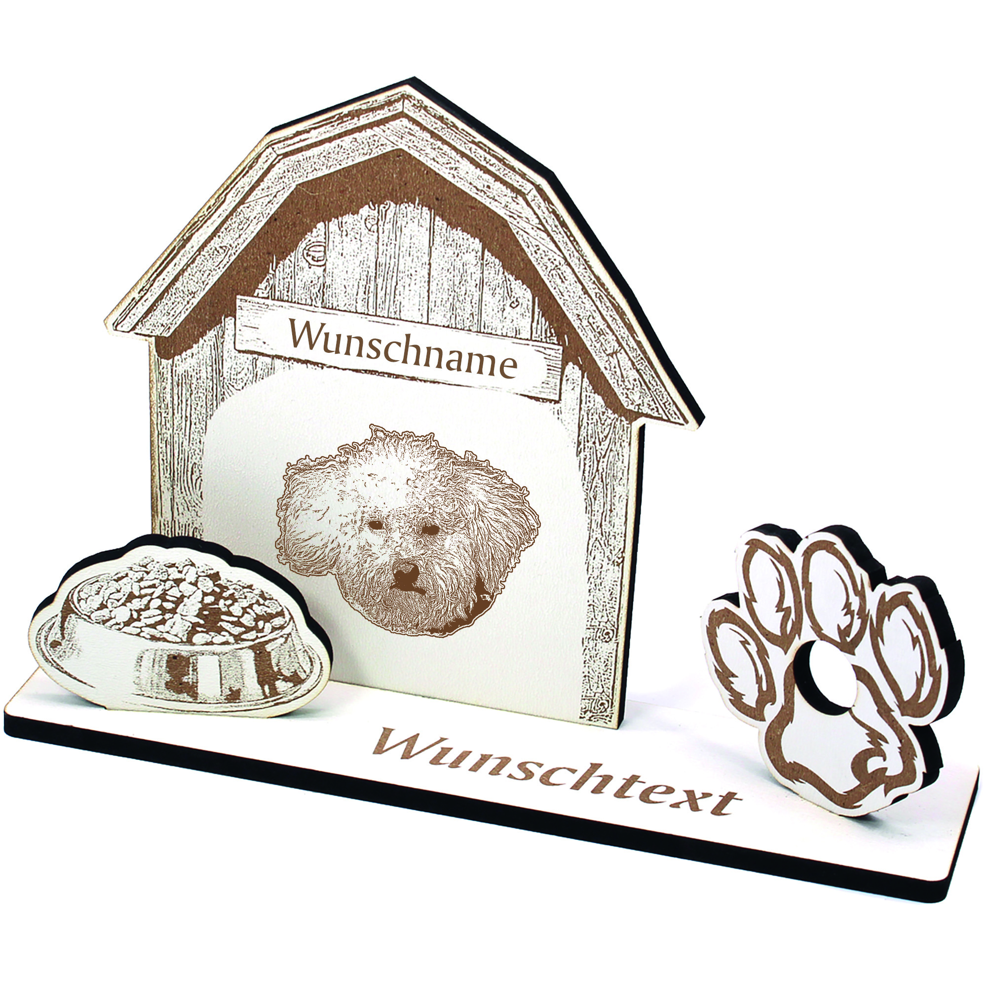 Geldgeschenk Hund Bologneser  - personalisiert 20x14cm