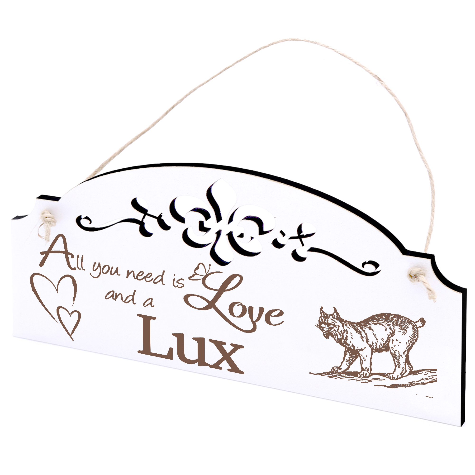 Schild Lux Deko 20x10cm - All you need is Love and a Lux - Holz
