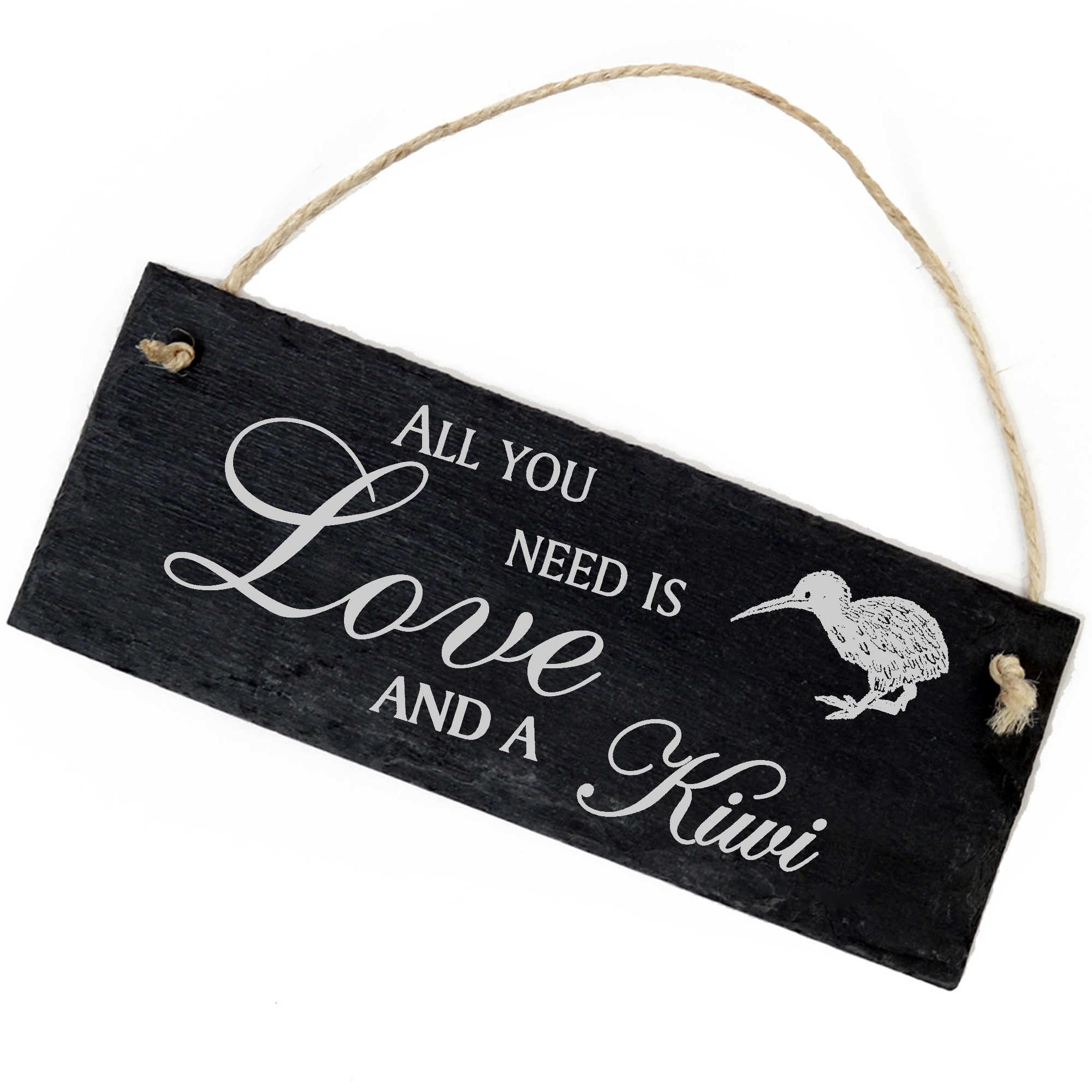 Schiefertafel Deko Kiwi Schild 22 x 8 cm - All you need is Love and a Kiwi