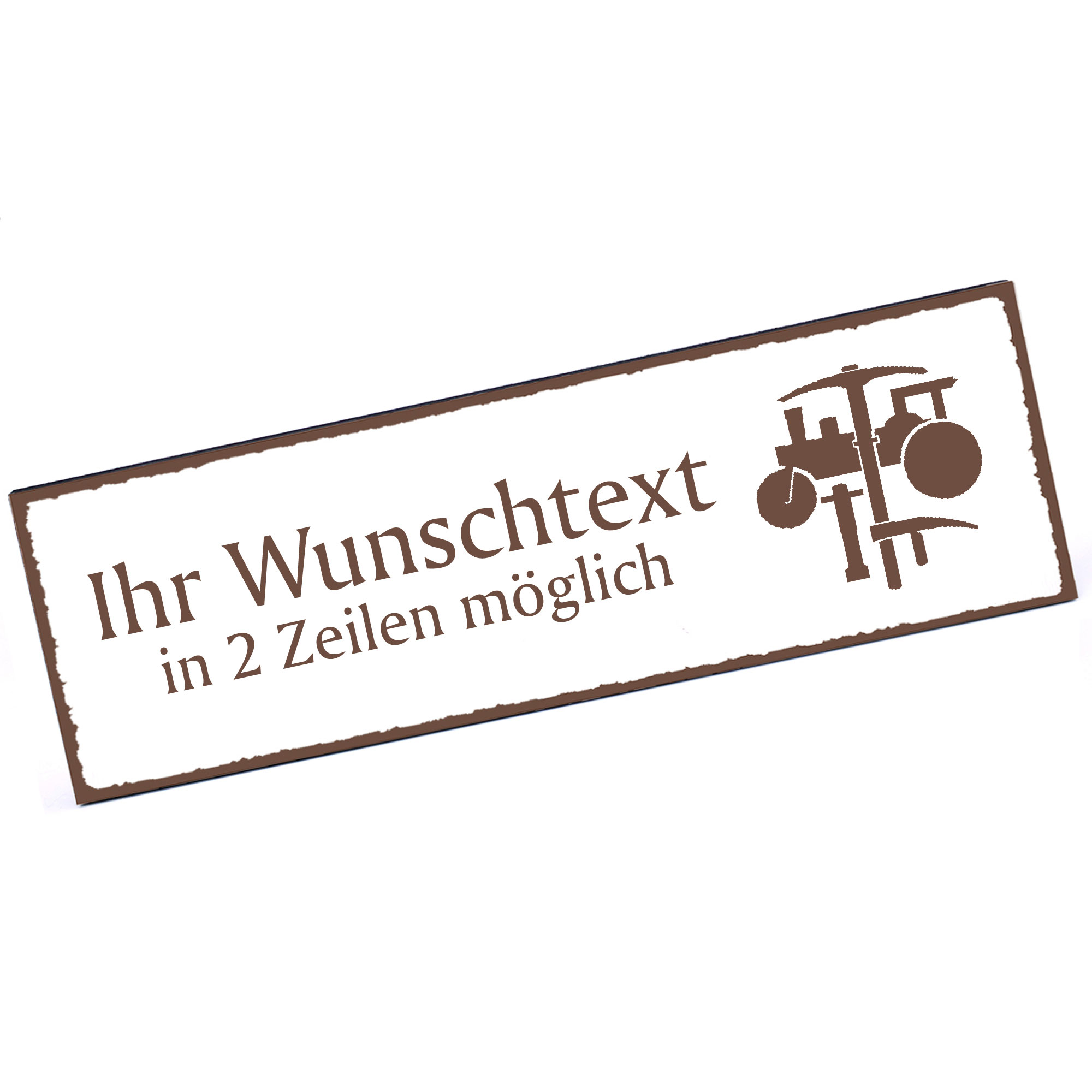 Türschild Straßenbau  Namensschild personalisiert mit Gravur - 150mm x 50mm - selbstklebend