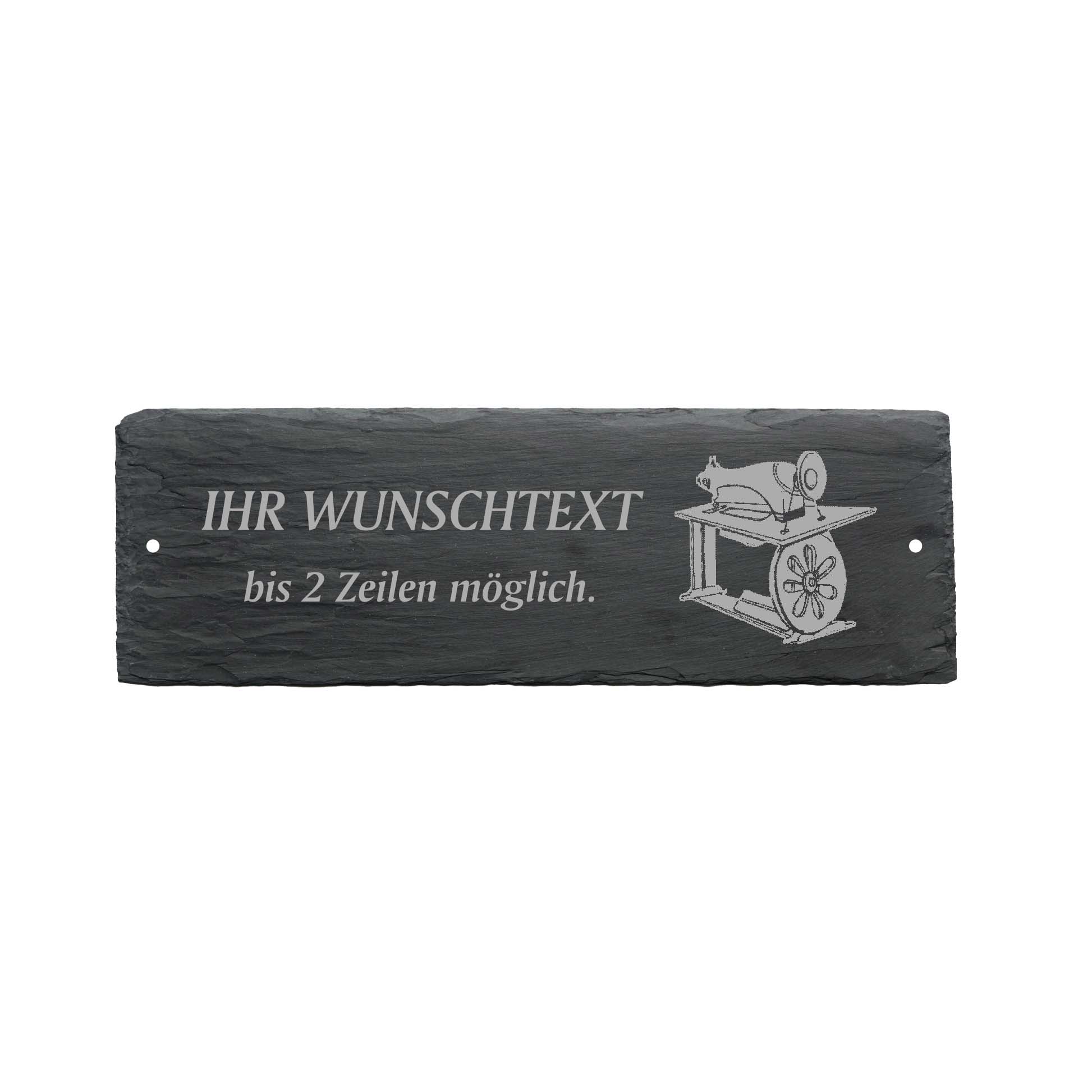 Türschild « NÄHMASCHINE ALT » ca. 22 x 8 cm - aus Schiefer