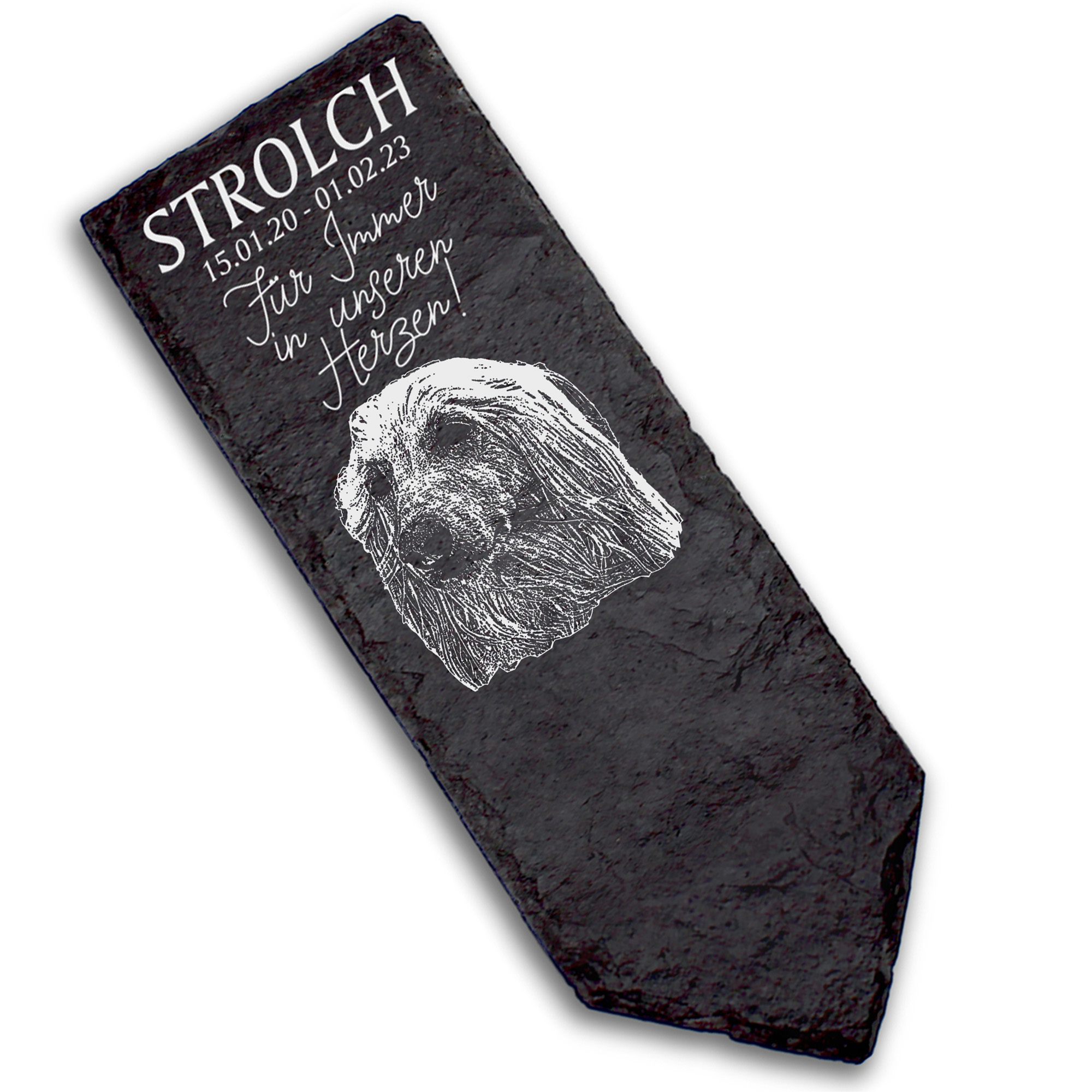 Grabstecker Grabschmuck Grabstein - Afganischer Windhund  - Personalisiert Grab Deko 8 x 22 cm Grabd