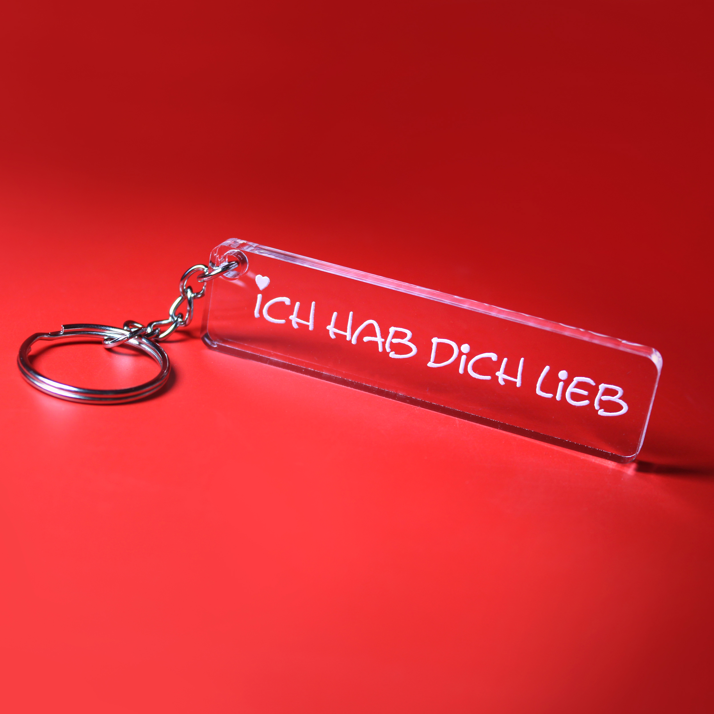 Schlüsselanhänger Acryl - Ich hab dich lieb - 8x2 cm
