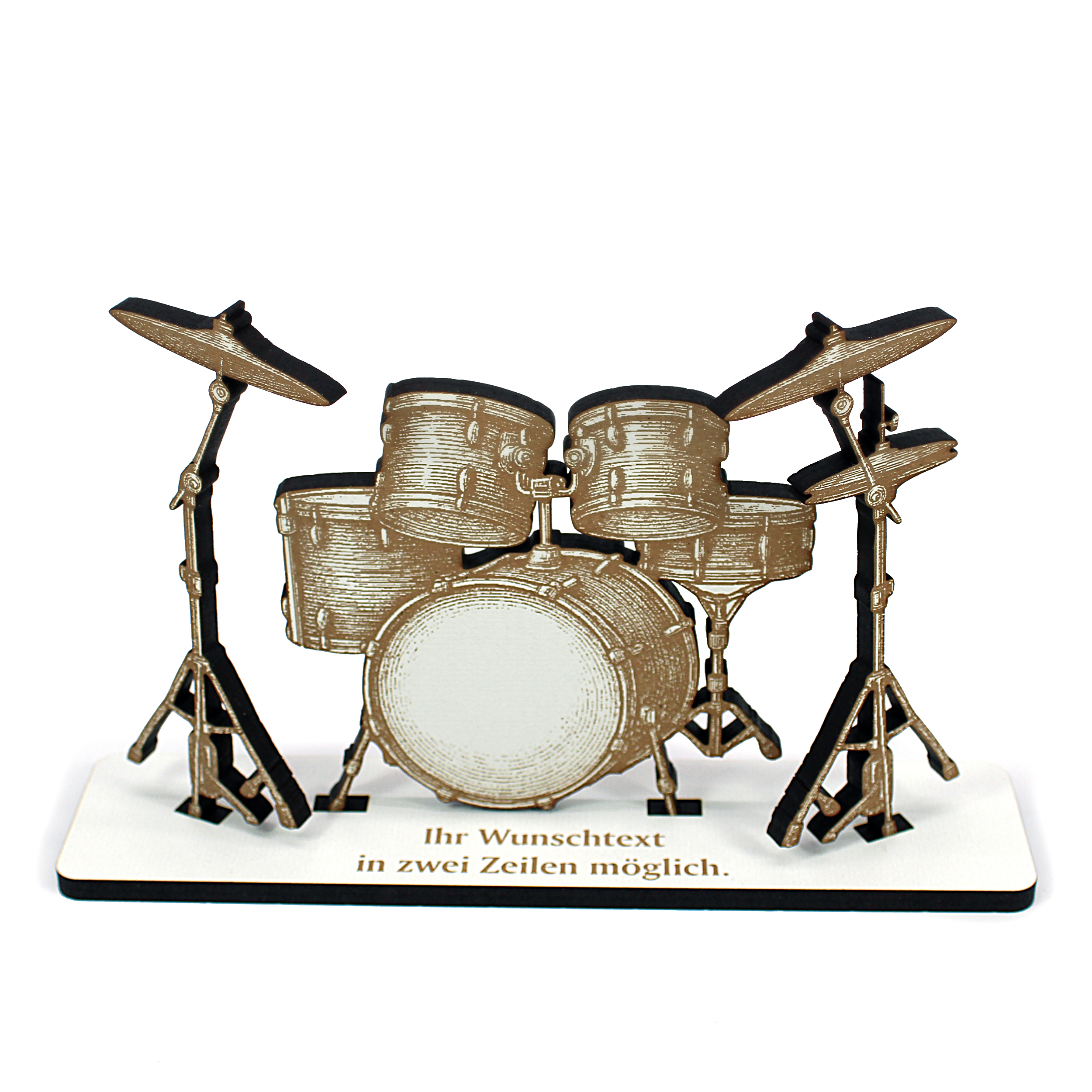 Dekoaufsteller Schlagzeug – Geschenk für Musiker mit Wunschtext - Schlagzeuger & Schlagzeugerin  –  Geldgeschenk