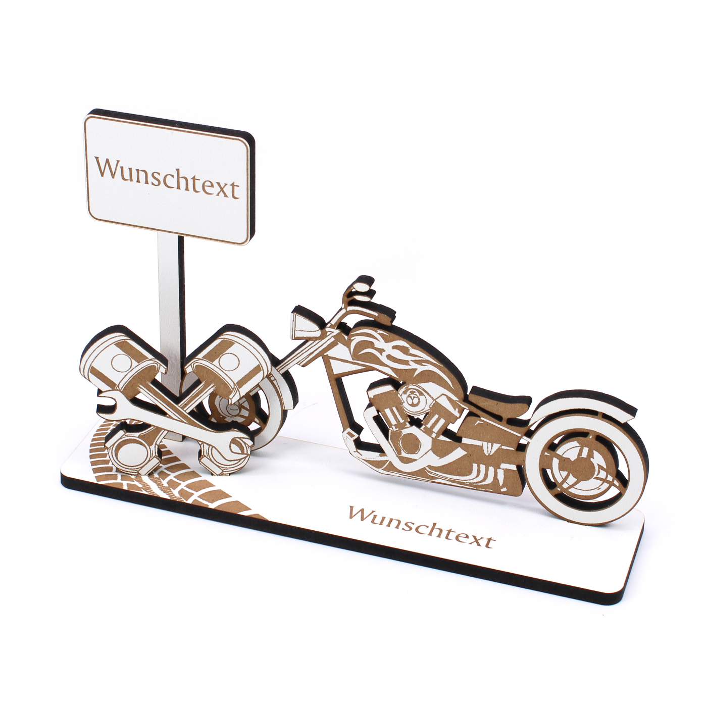 Geldgeschenk Motorrad Chopper - inkl. Wunschtext - Schild für Geld Gutschein