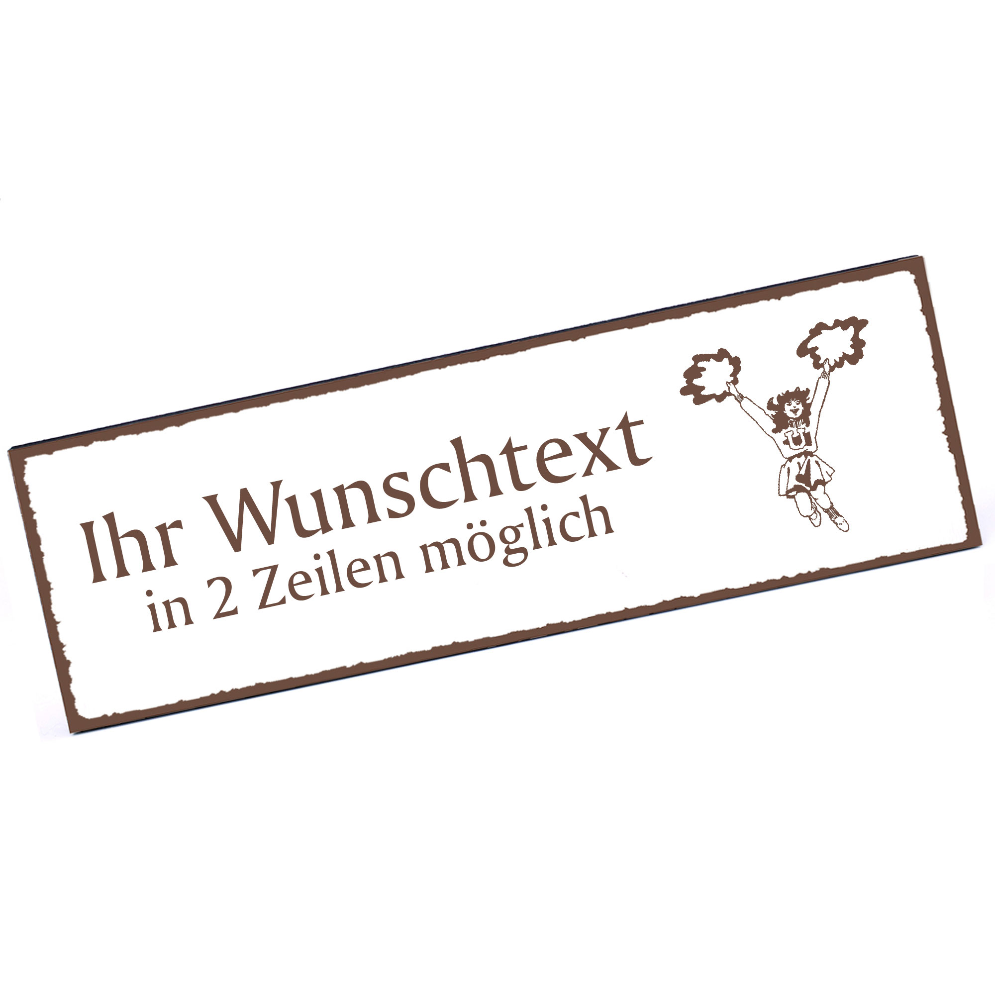 Türschild Cheerleader  Namensschild personalisiert mit Gravur - 150mm x 50mm - selbstklebend