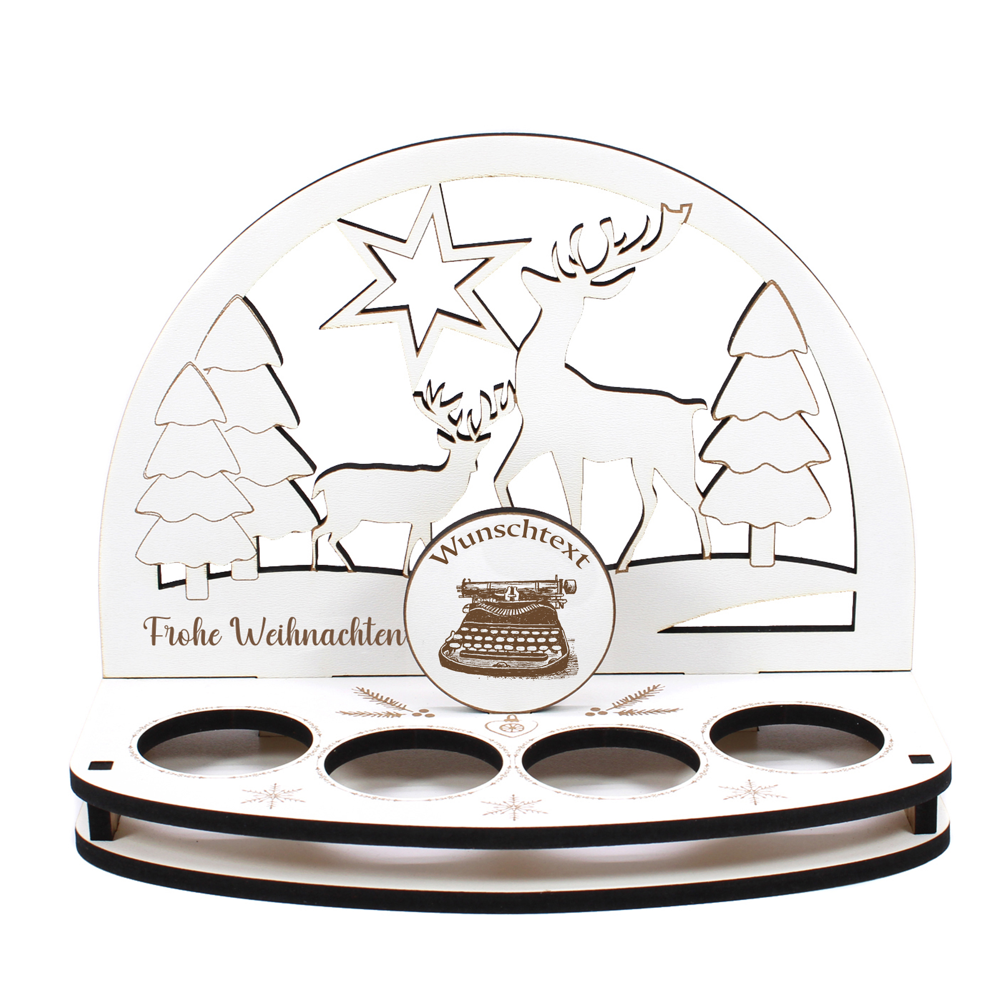 Deko Schwibbogen alte Schreibmaschine Teelichthalter personalisiert Weihnachten Weihnachtsdekoration