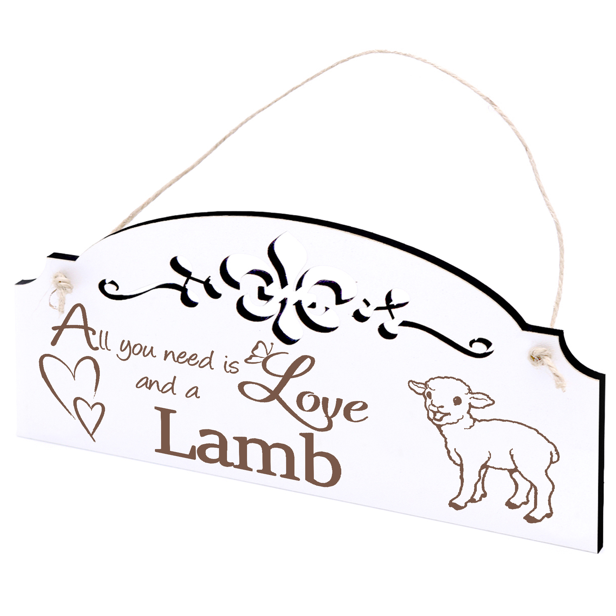 Schild Lamm Deko 20x10cm - All you need is Love and a Lamb - Holz