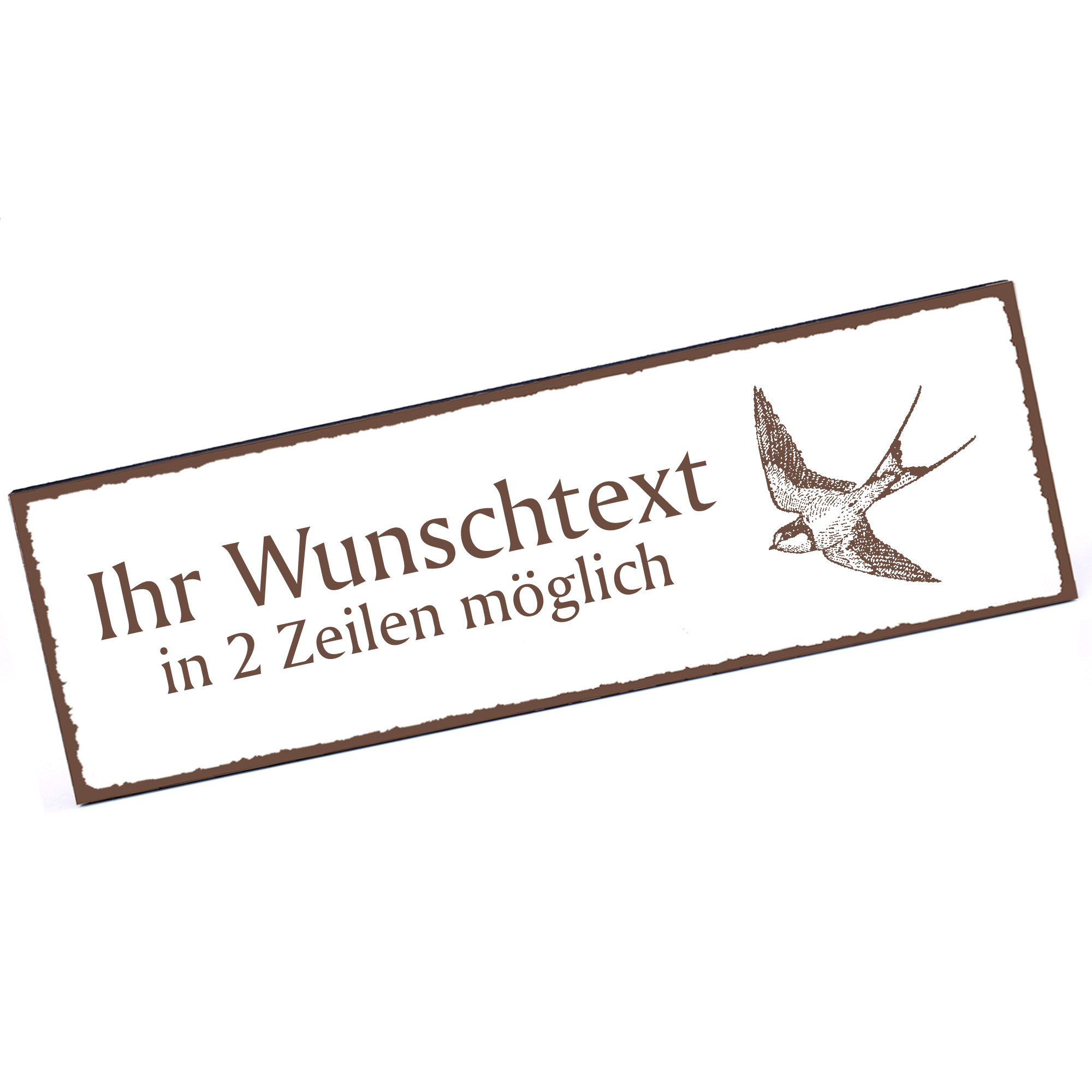 Türschild Schwalbe  Namensschild personalisiert mit Gravur - 150mm x 50mm - selbstklebend