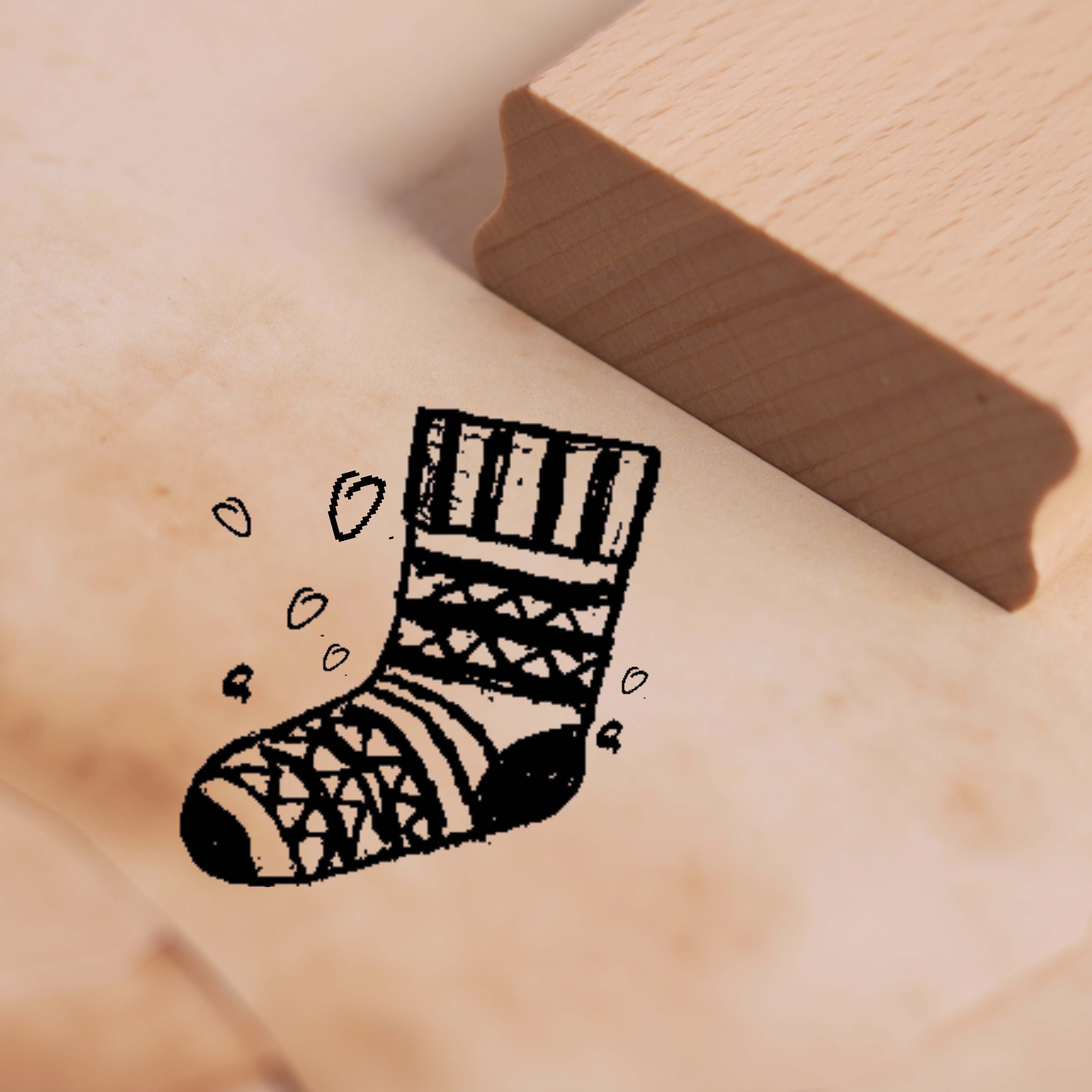 Motivstempel Strickstrumpf Nikolausstrumpf Stempel 28 x 28 mm