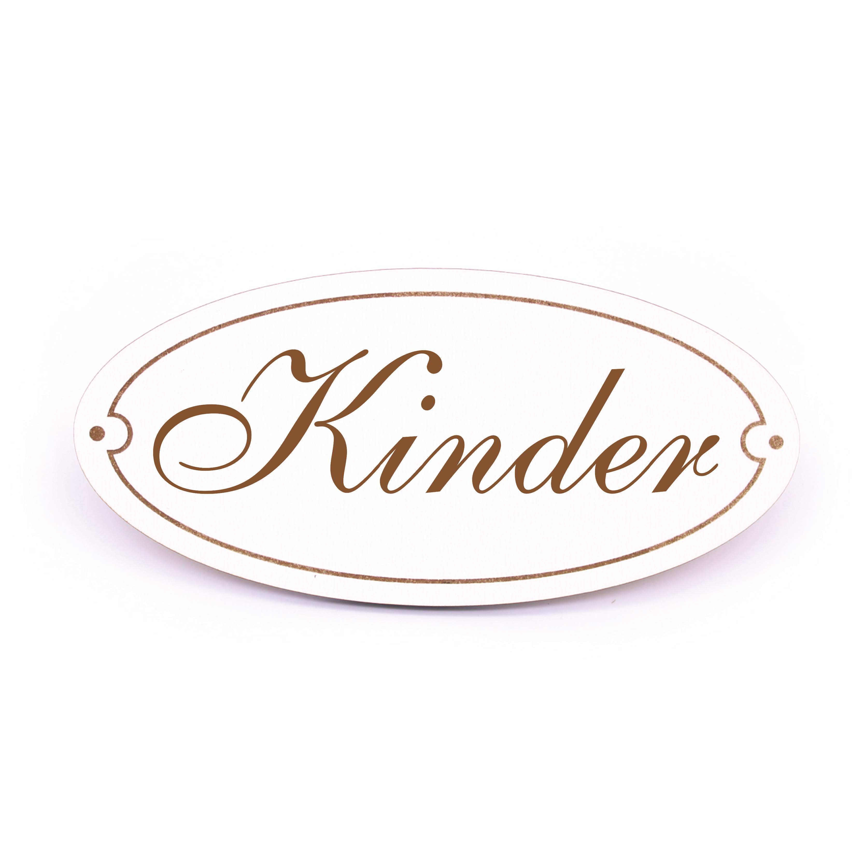Ovales Türschild Kinder - selbstklebend - 15 x 7 cm