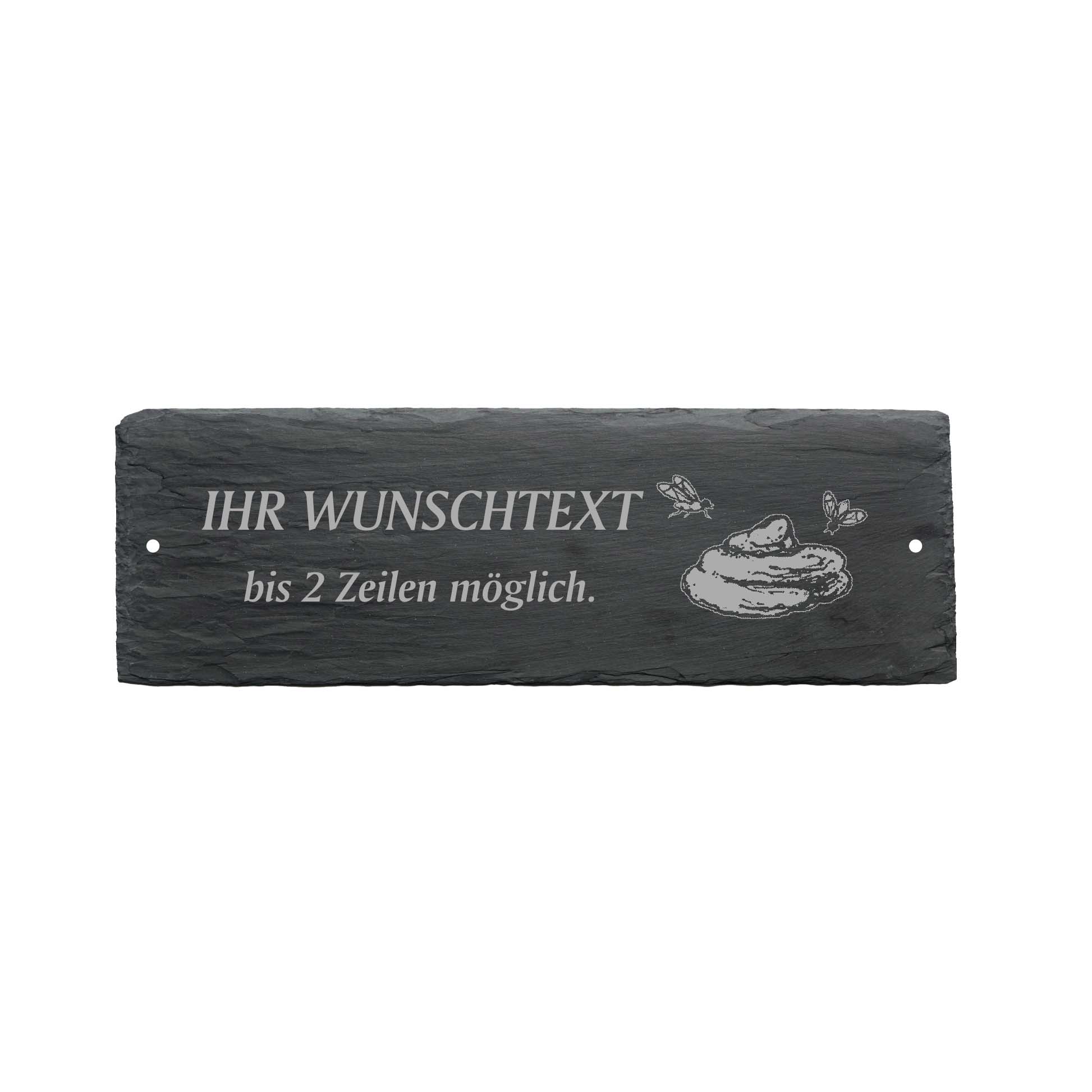Türschild « HUNDEHAUFEN » ca. 22 x 8 cm - aus Schiefer