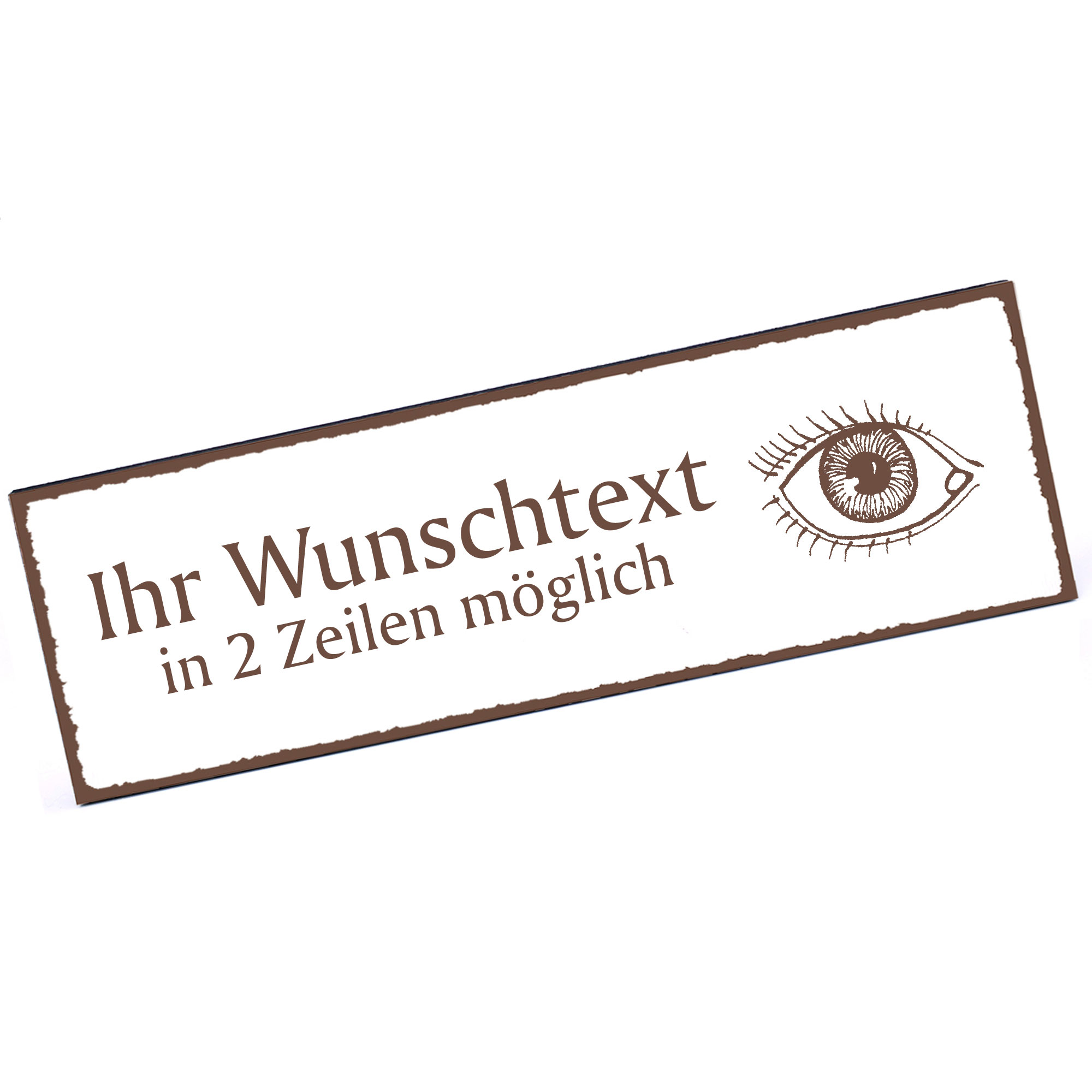 Türschild Auge  Namensschild personalisiert mit Gravur - 150mm x 50mm - selbstklebend