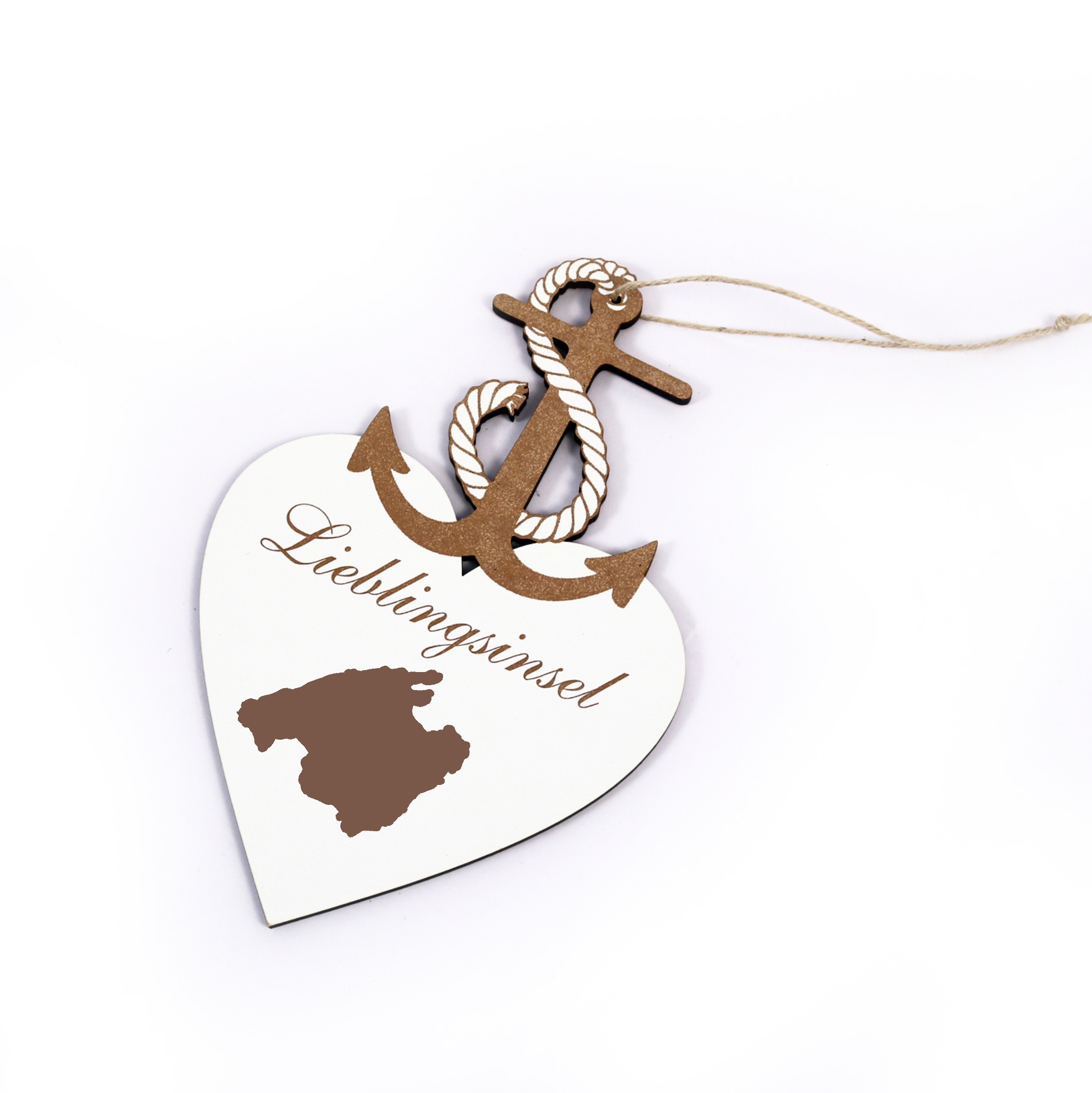 Maritimes Schild « Lieblingsinsel MALLORCA » Herz Anker