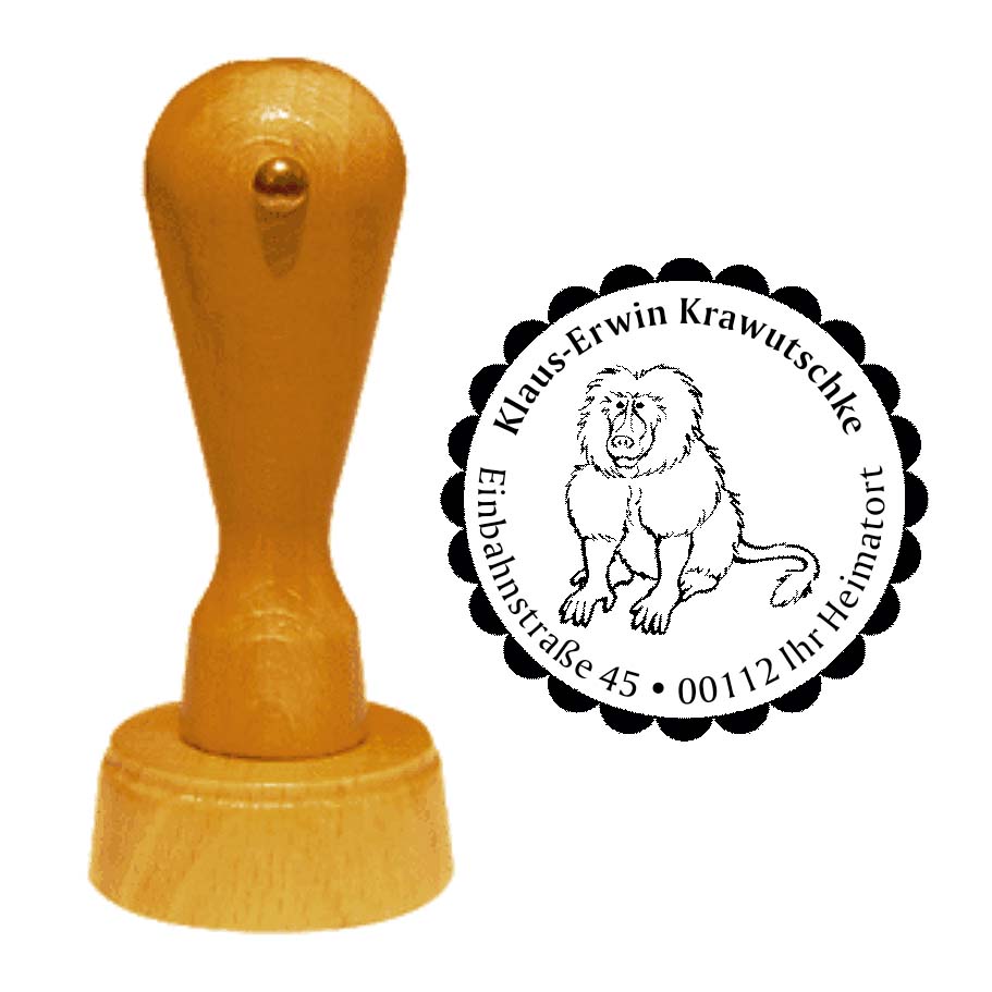 Adressenstempel « PAVIAN » mit persönlichem Wunschtext