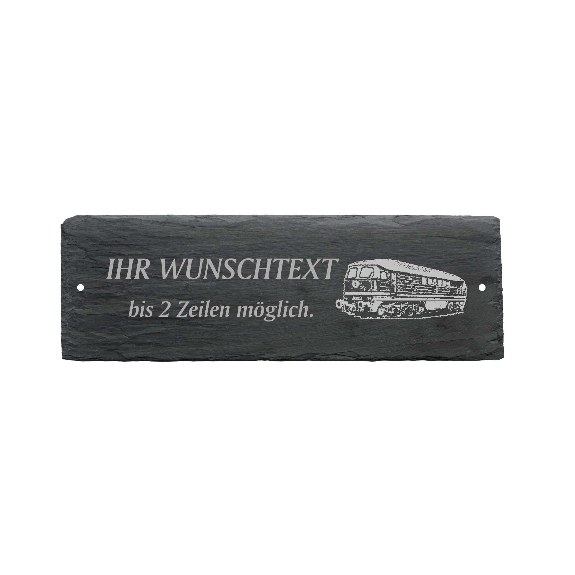 Türschild « DIESELLOKOMOTIVE 02 » ca. 22 x 8 cm - aus Schiefer