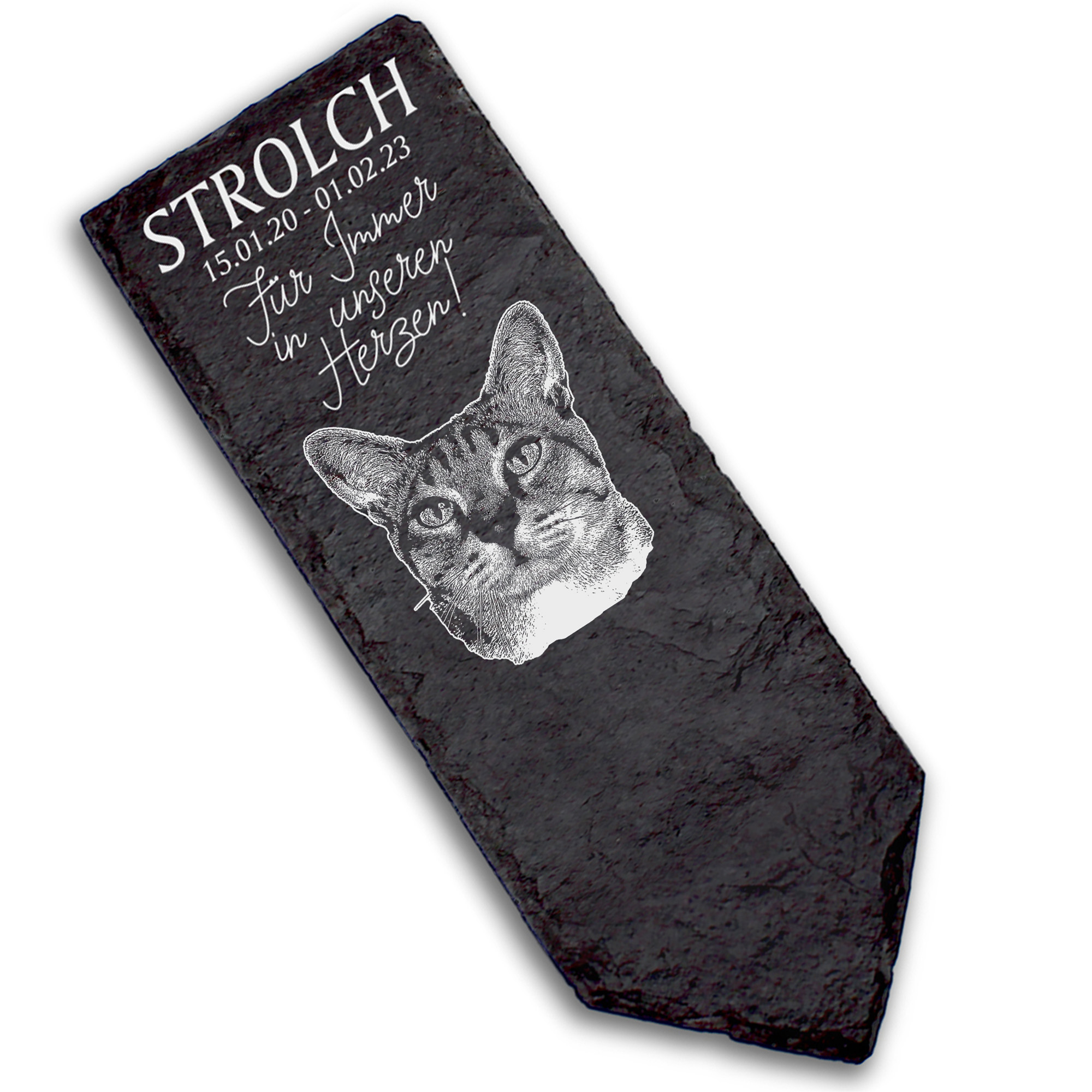 Grabstecker Grabschmuck Grabstein - Australian Mist Katze - Personalisiert Grab Deko 8 x 22 cm Grabd