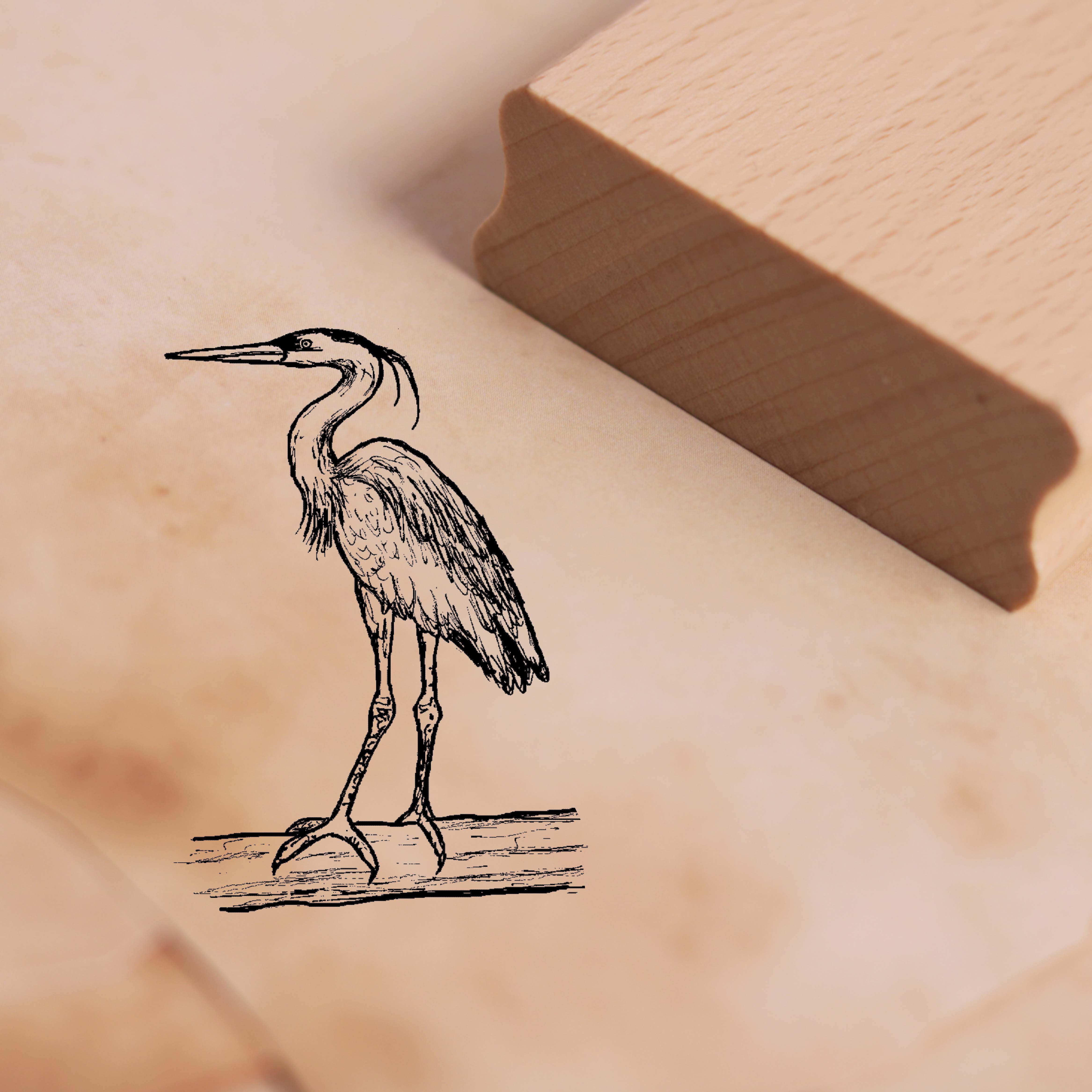 Motivstempel Blaureiher Stempel 35 x 48 mm