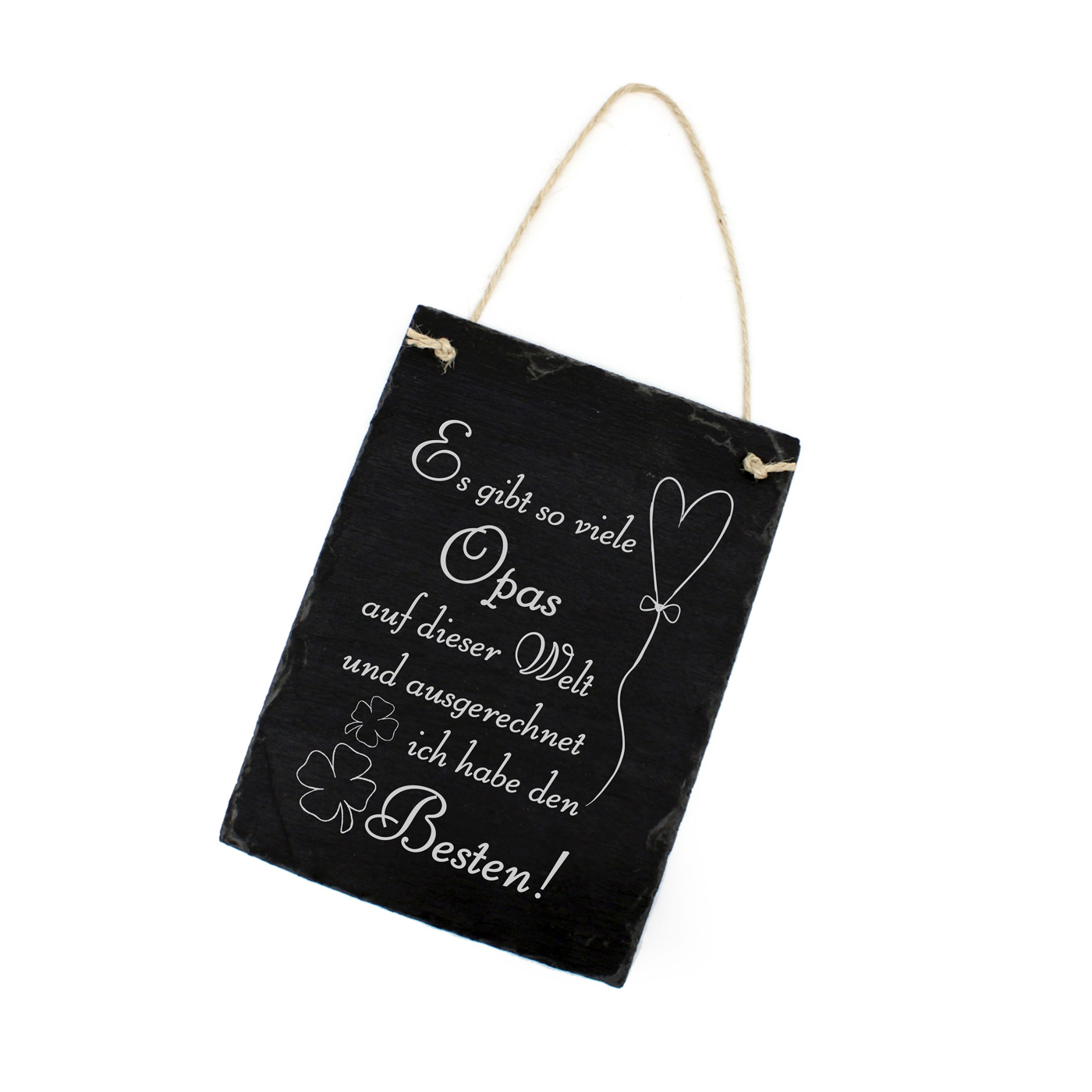 Opa Schild aus Schiefer - Ich habe den besten Opa der Welt - 16x22cm