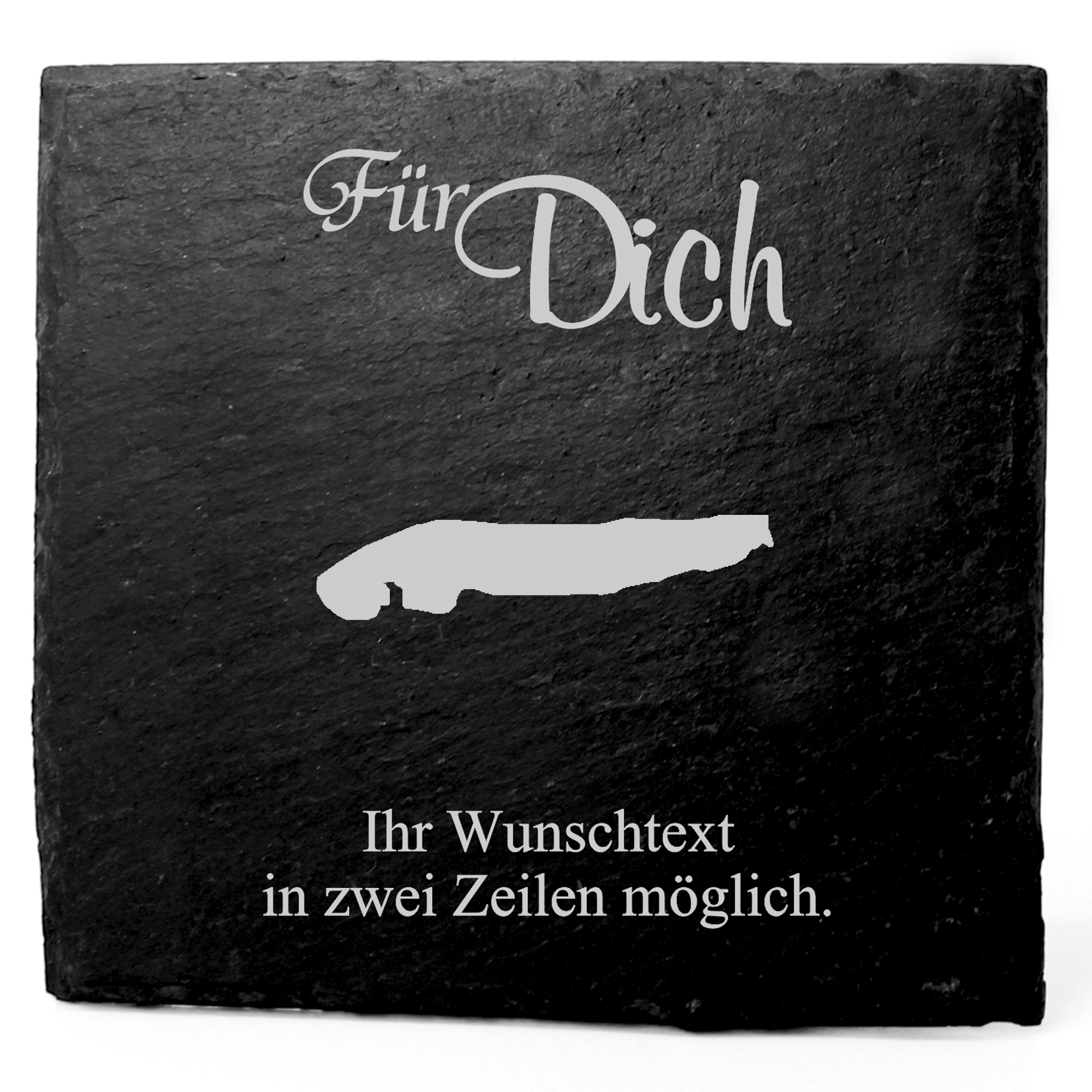 Deko Schiefer Untersetzer personalisiert Insel Norderney - Für Dich - 11x11cm